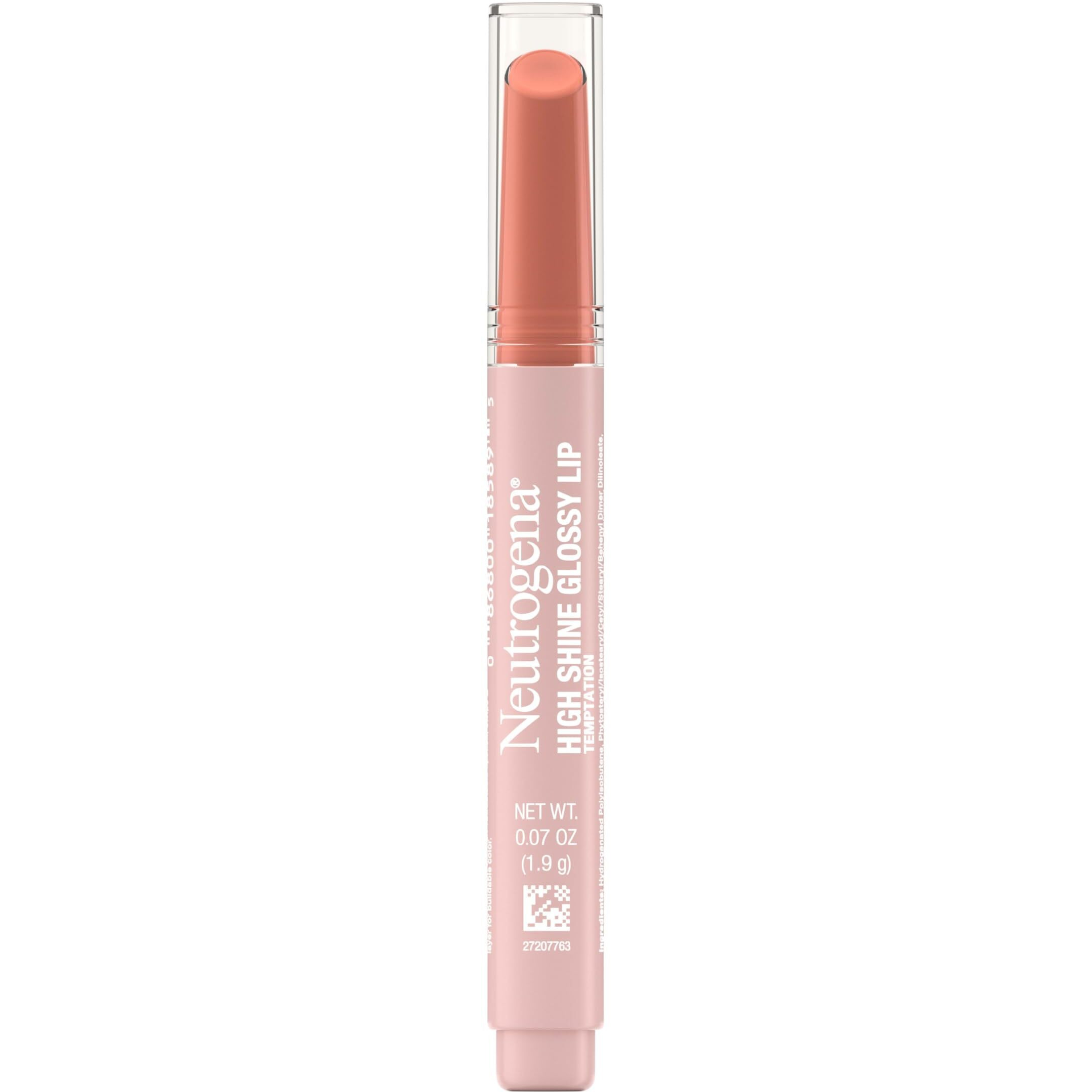 High Shine Glossy Lip, Nourishing Lip Gloss With Maracuja Oil, Antioxidant Vitamin E & Vitamins, Non-Retractable, Buildable Pigmented Color, Temptation, 0.07 Oz