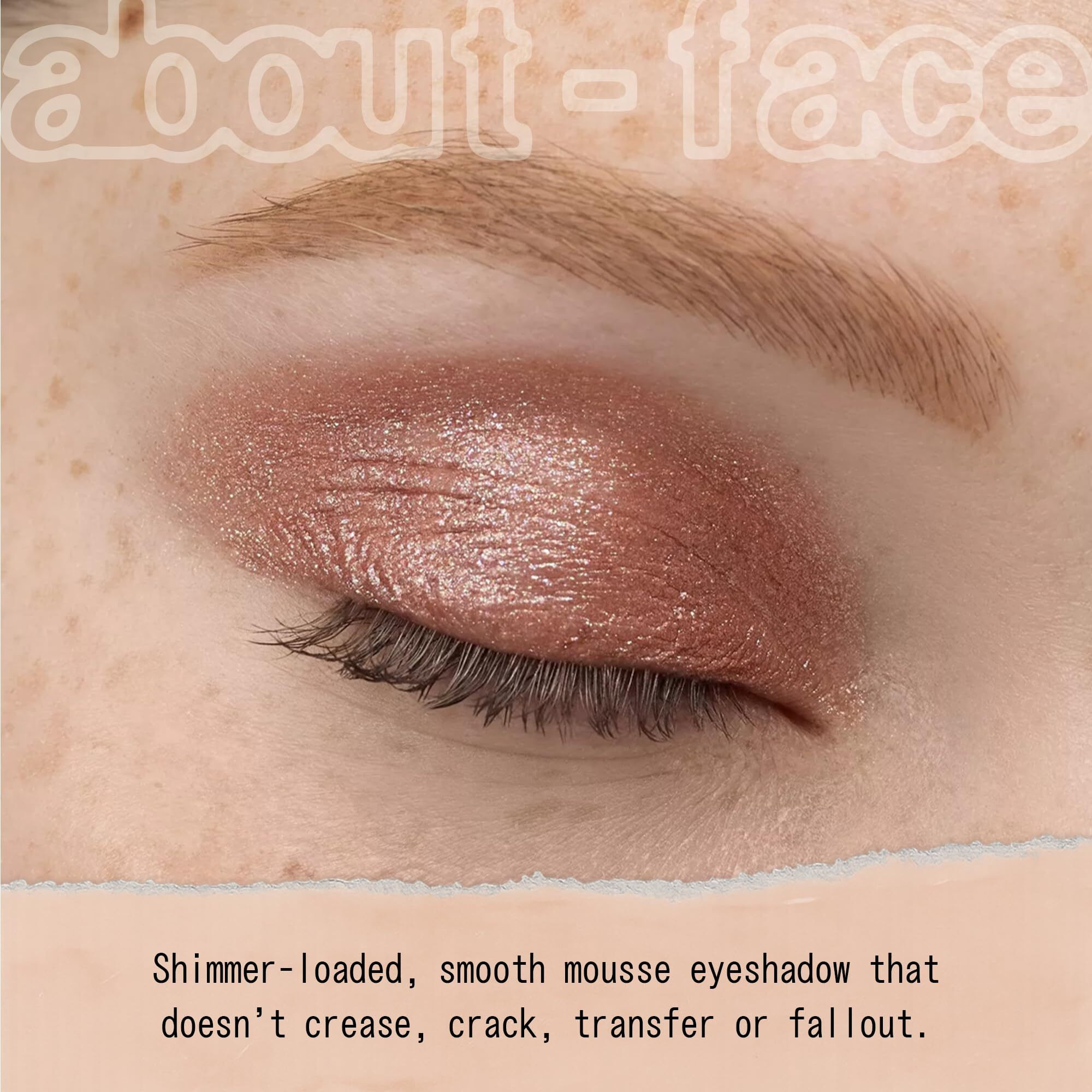 About-Face Fractal Glitter Eye Paint Smolder - Smudge-Proof, Long-Lasting Liquid Eyeshadow - Intense Sparkle With Mousse Texture - Vegan, Cruelty-Free, Marula Oil Infused - 0.13Oz (Shimmering Mauve)