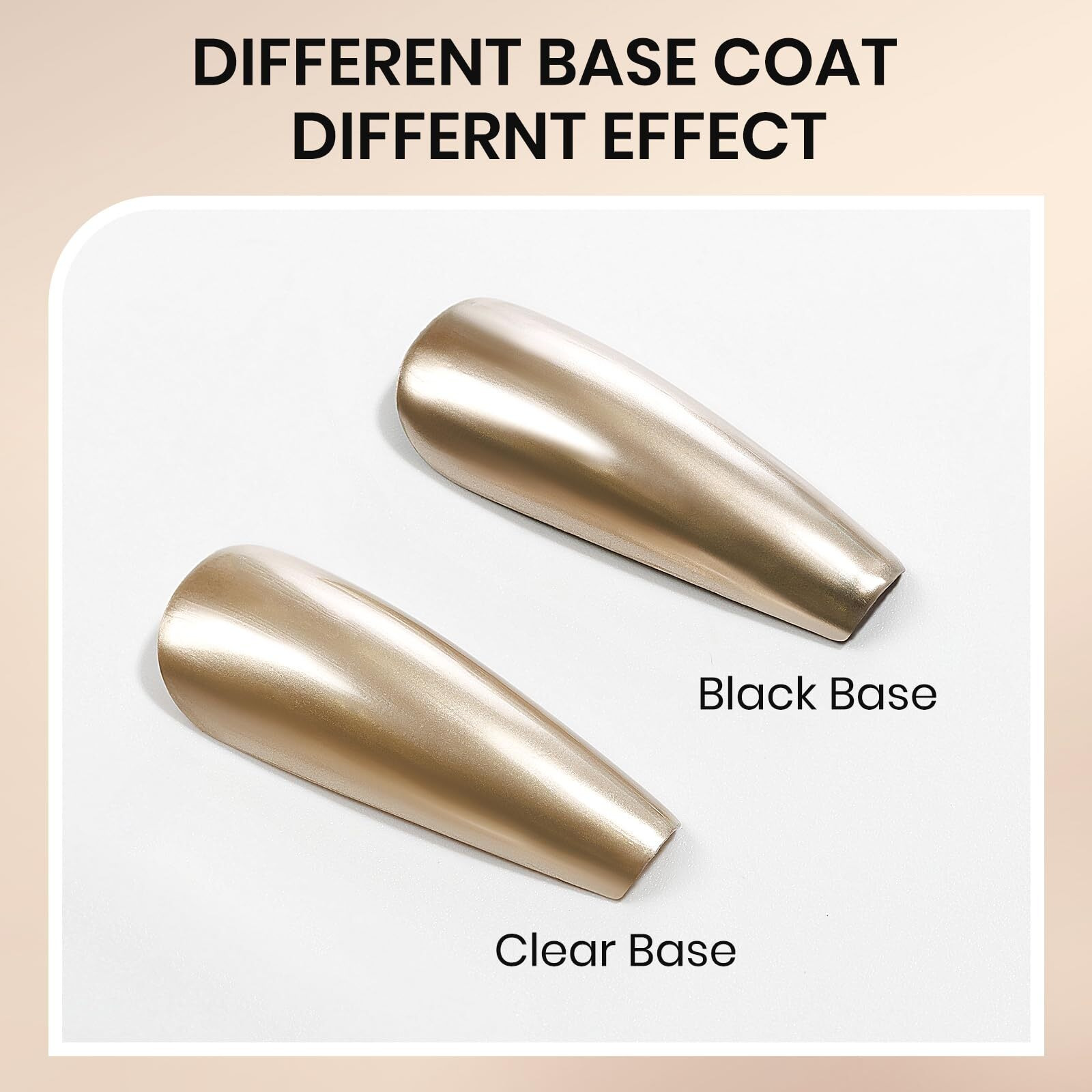Supwee Champagne Mirror Nail Polish Quick Dry Metallic Nail Polish Non Gel High Glossy Nail Lacquer Air Dry Chrome Nails Polishes Oil-Based Holo Fingernail And Toenail