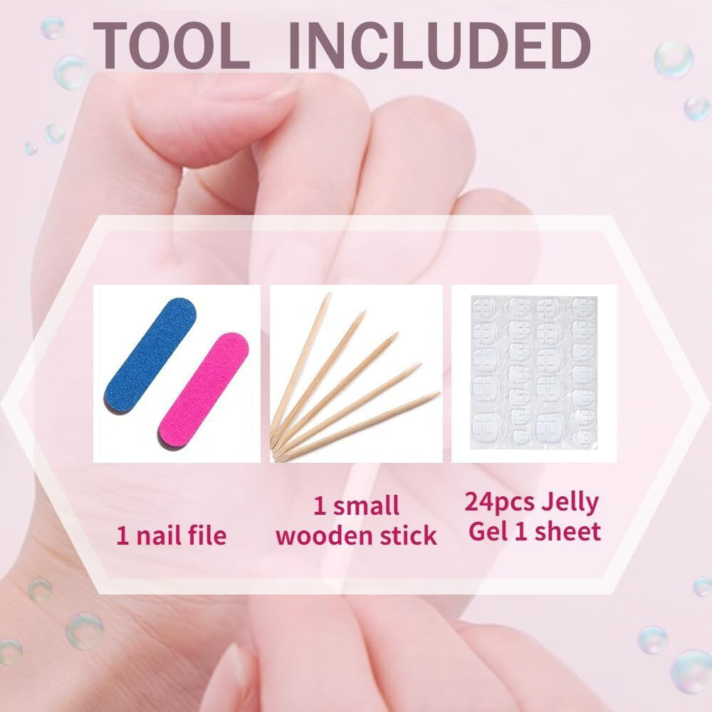 Handmade Press On Nails Short Square Fake Nails Summer False Nails Luxury Cute Flower Full Cover Stick On Nails Glue On Nails Floral Nails Acrylic Nails For Women Girls (Oil Painting M)