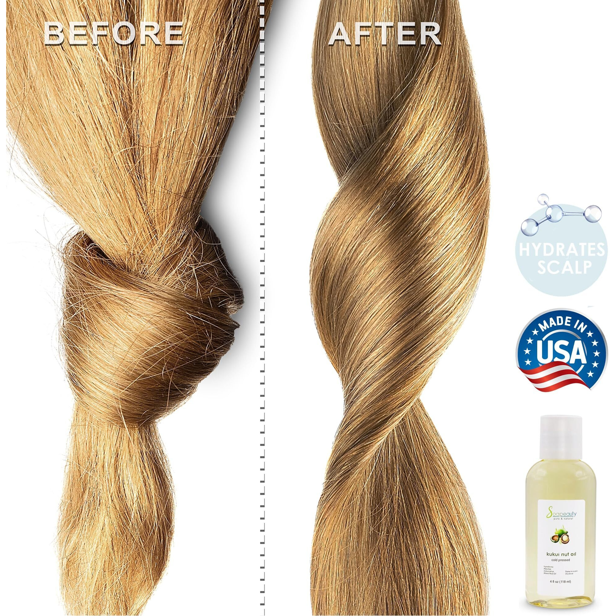 Kukui Nut Oil Cold Pressed Unrefined | 100% Natural Available In Bulk | Carrier For Essential Oils, Face, Skin, Hair Moisturizer, Soap Making | Sizes 2Oz To 7 Lbs | (7 Lbs)