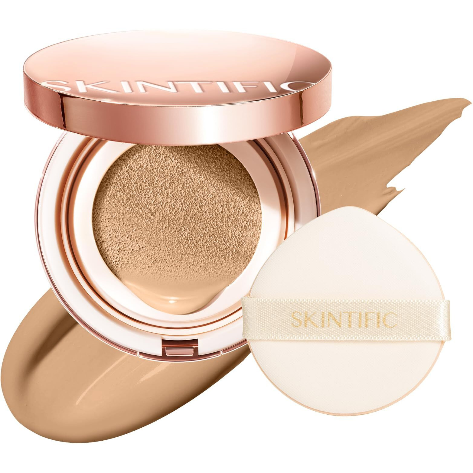 Skintific Cushion Foundation | Full Coverage, Weightless, Skin Fit, Satin Glow Finish, Oil-Control Waterproof Fondation, Sweatproof Flawless Bb Cream Cc Korean Makeup