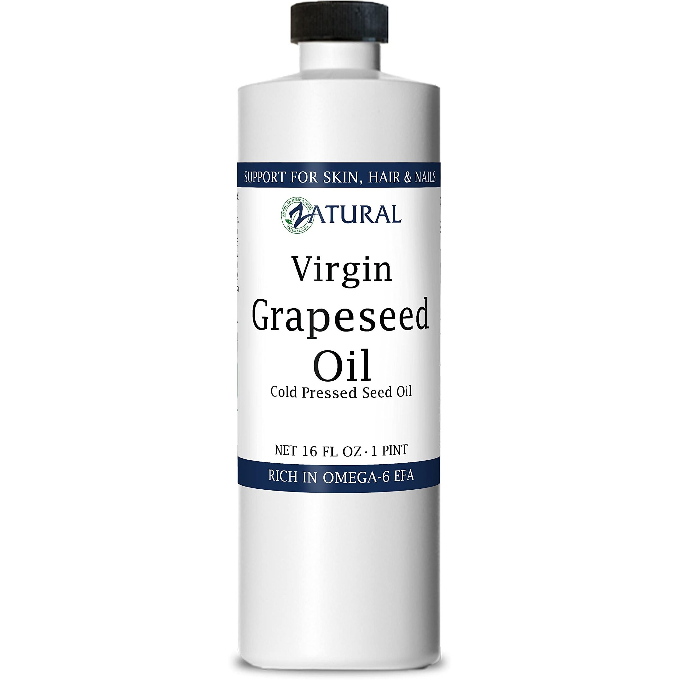 Zatural Grapeseed Oil Organically Grown 100% Pure Cold Pressed Virgin High Tempurature Cooking Oil (16Oz)