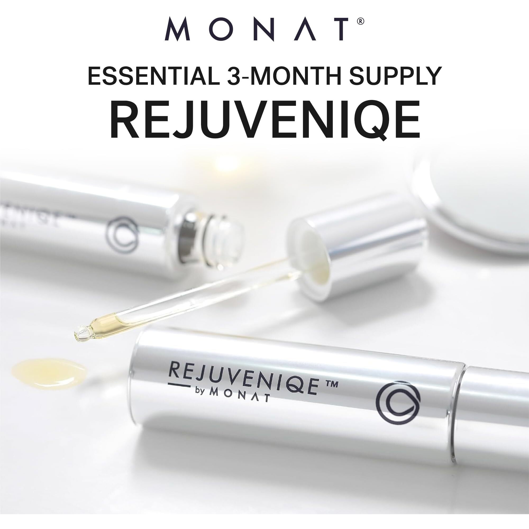 Monat Rejuveniqe Oil - 3-Month Supply - Multipurpose Hair & Skin Treatment - 13+ Natural Plant And Essential Oils - Strengthens, Reduces Frizz Boosts Shine - Provides Intense Hydration - 90Ml(3 Fl Oz)