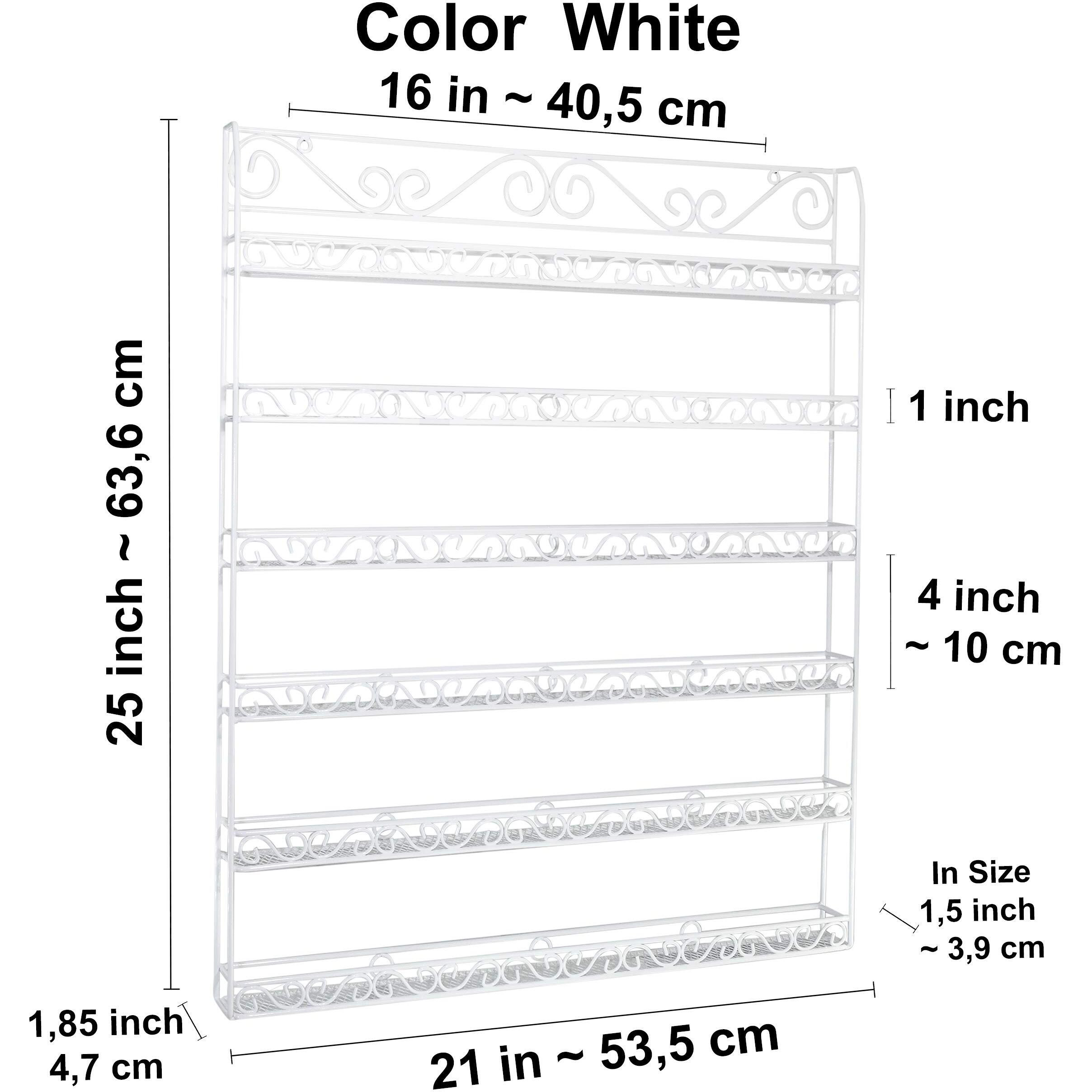 Amt Metal Nail Polish Racks For The Wall, Clear Nail Polish Display, Essential Oils Organizer. Holds Up To 108 Bottles (White)