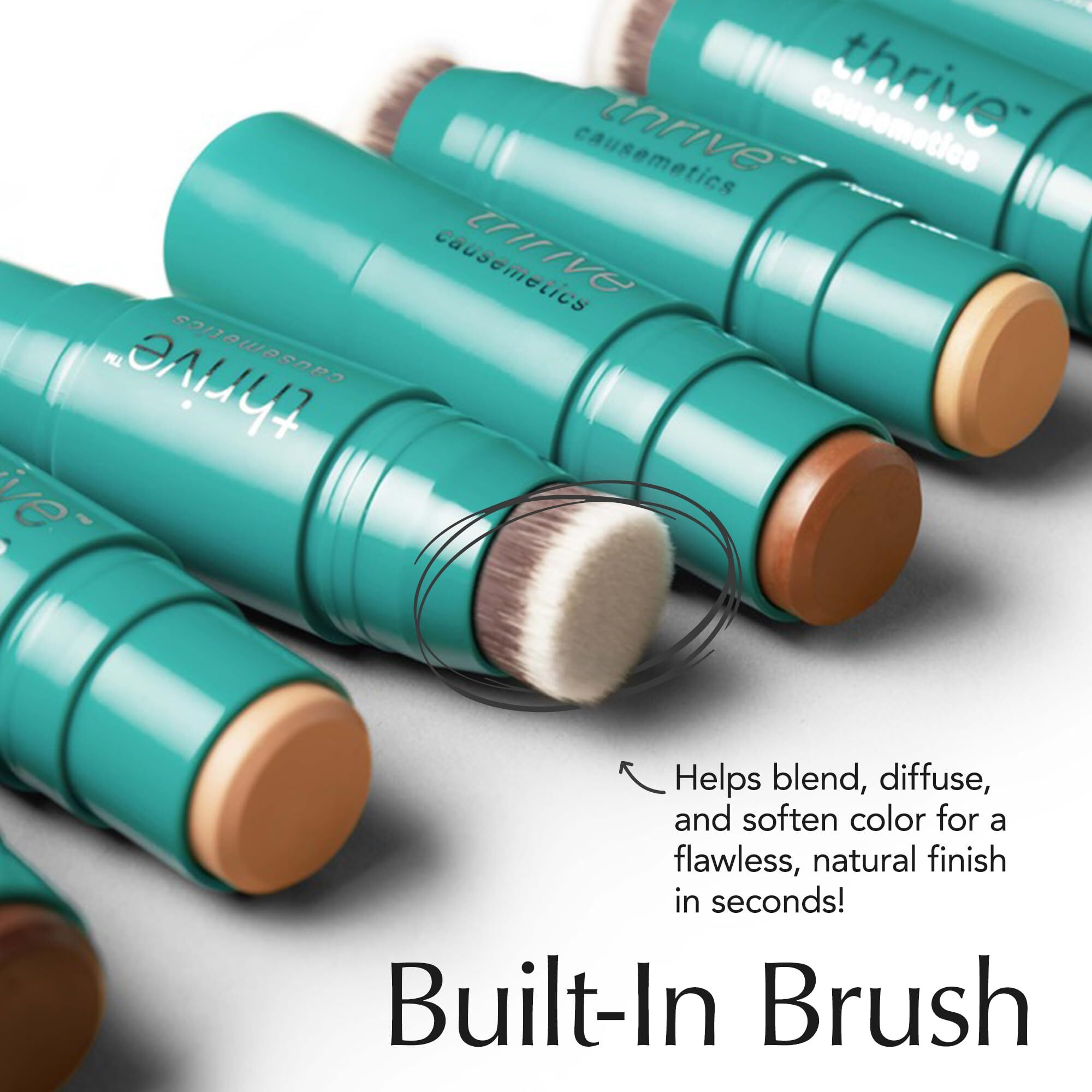 Thrive Causemetics Triple Threat Color Stick Cream Bronzer & Contour Stick With Vitamin E, Evening Primrose Oil, Waterproof Smudge Proof Face Makeup Formula, Adrienne (Deep Tan Neutral)