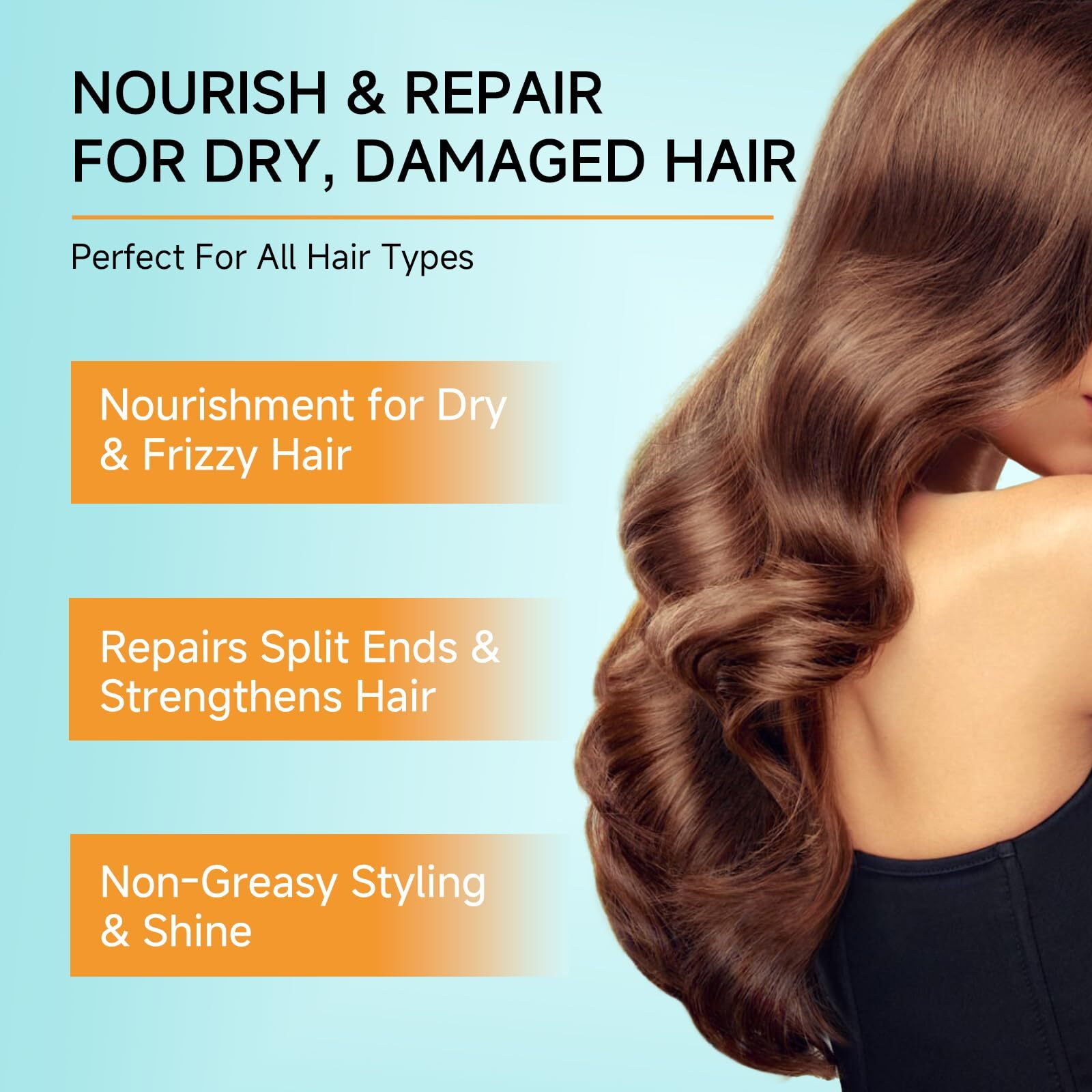 Morroccan Argan Oil For Frizzy Hair, Nourishes & Strengthens For Dry Damaged Hair, Hair Care Oil For All Hair Types 3.4 Fl.Oz