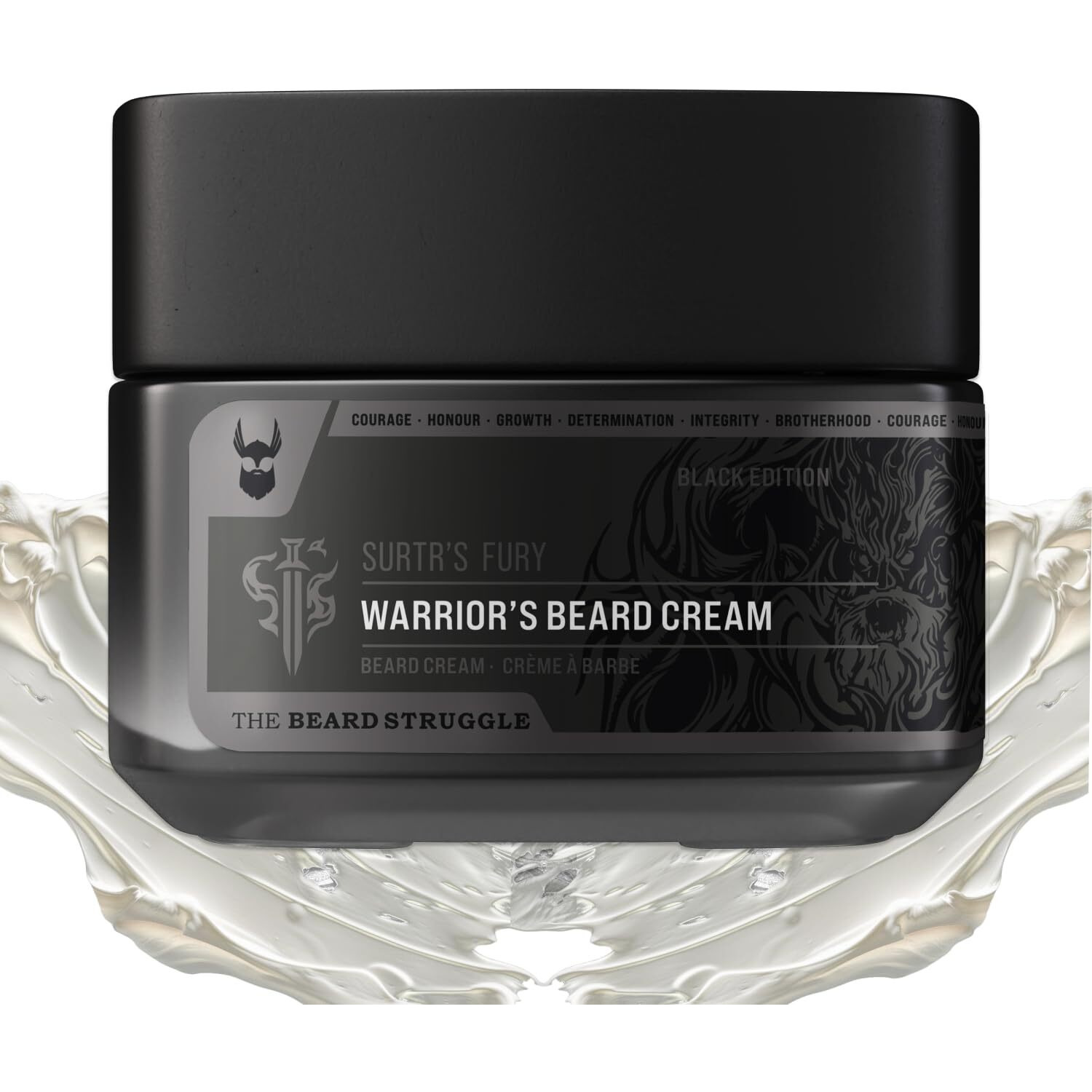 Beard Cream For Men By Beard Struggle -Surtr's Fury Beard Butter, Moisturizer & Softener For Men - Itch Relief, Hydration With Avocado & Jojoba Oils - Beard, Mustache & Corase Growth Cream, 50G