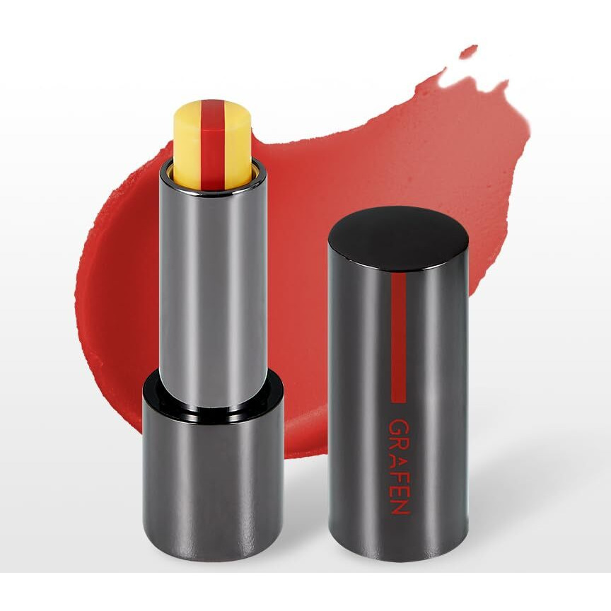 Grafen Triple Lip Tinted Lip Balm - Natural Color Lip Care With Moisture, Matt Finish, Nourishing Oils For Soft & Healthy Lips (Multiple Shades)