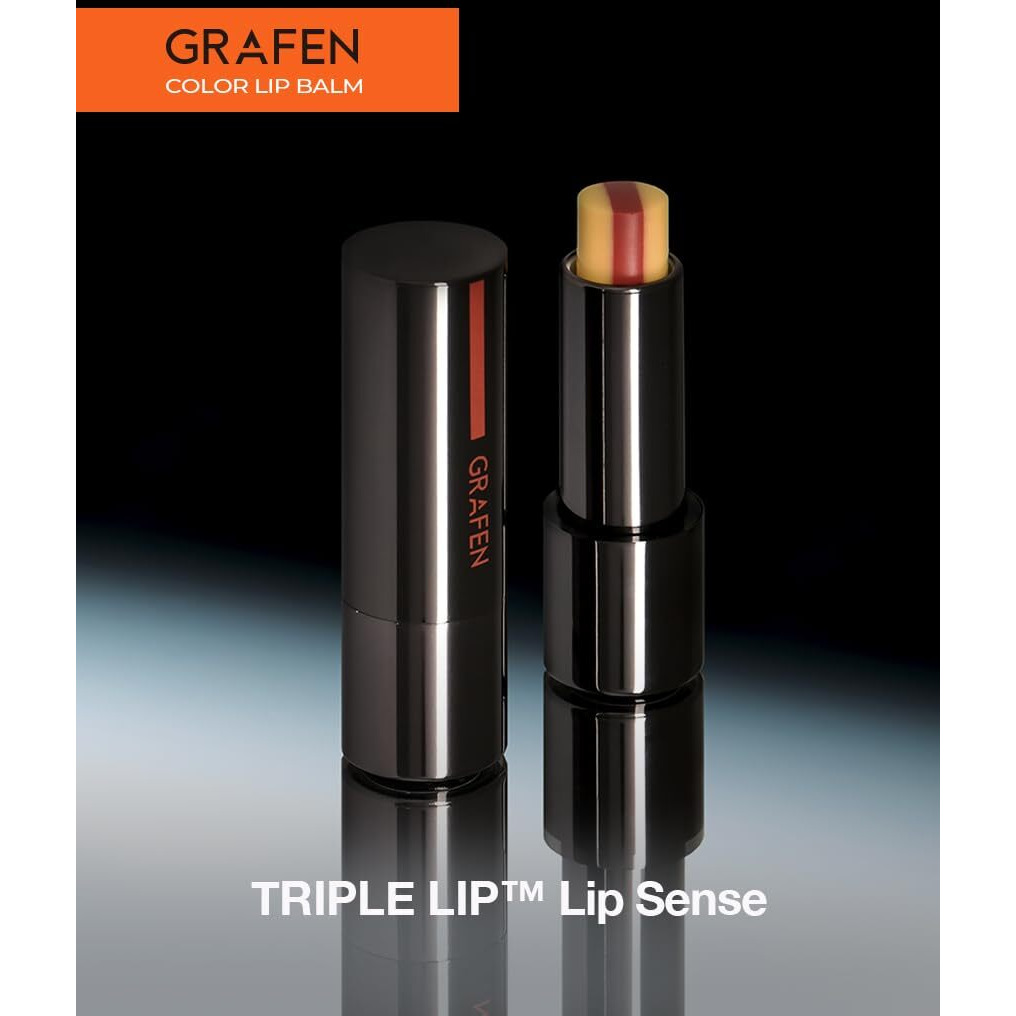 Grafen Triple Lip Tinted Lip Balm - Natural Color Lip Care With Moisture, Matt Finish, Nourishing Oils For Soft & Healthy Lips (Multiple Shades)