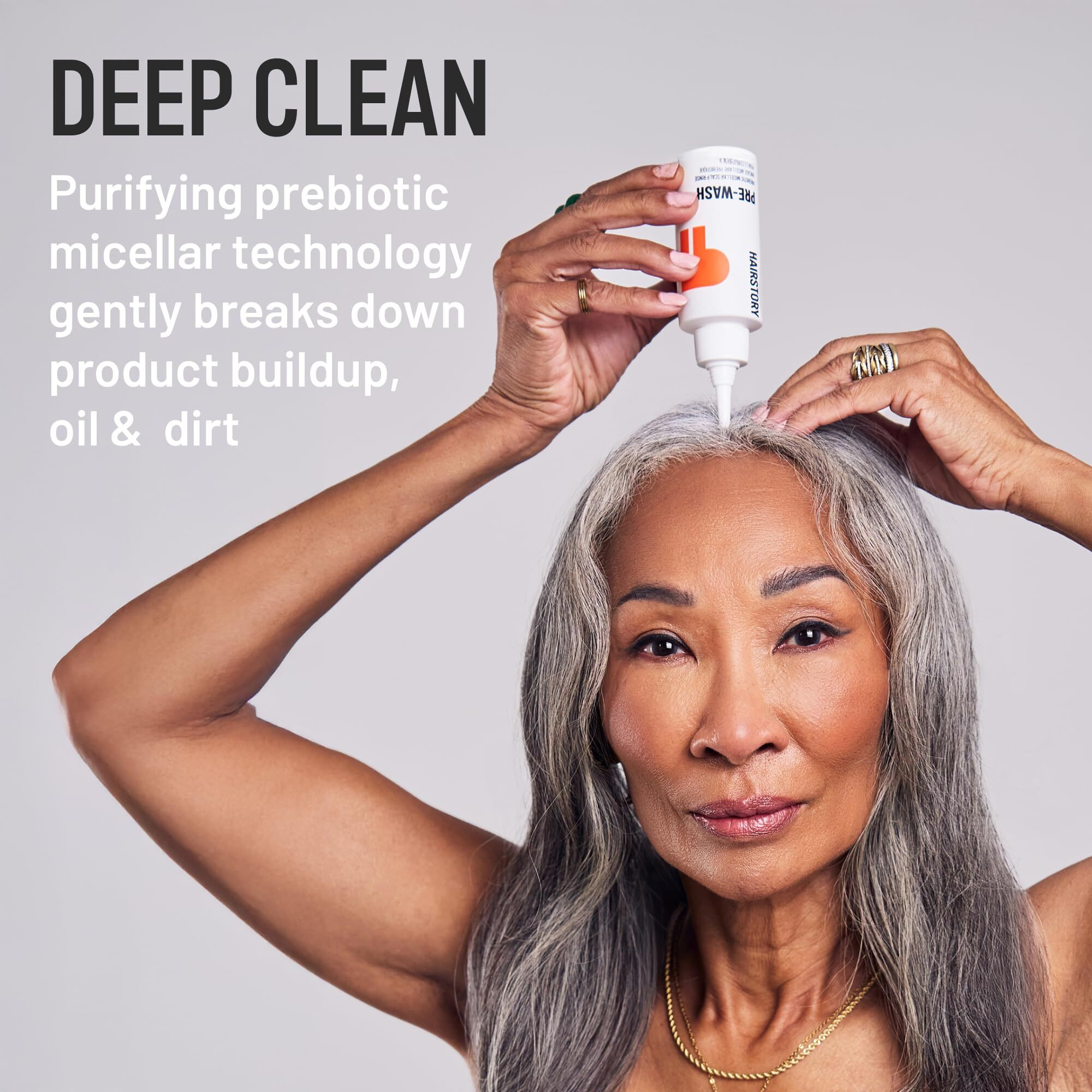 Hairstory Pre-Wash, Prebiotic Micellar Scalp Rinse, Refreshing Deep Clean For Hair, Removes Product Buildup, Oil & Dirt, Balances Scalp Microbiome, 4Oz