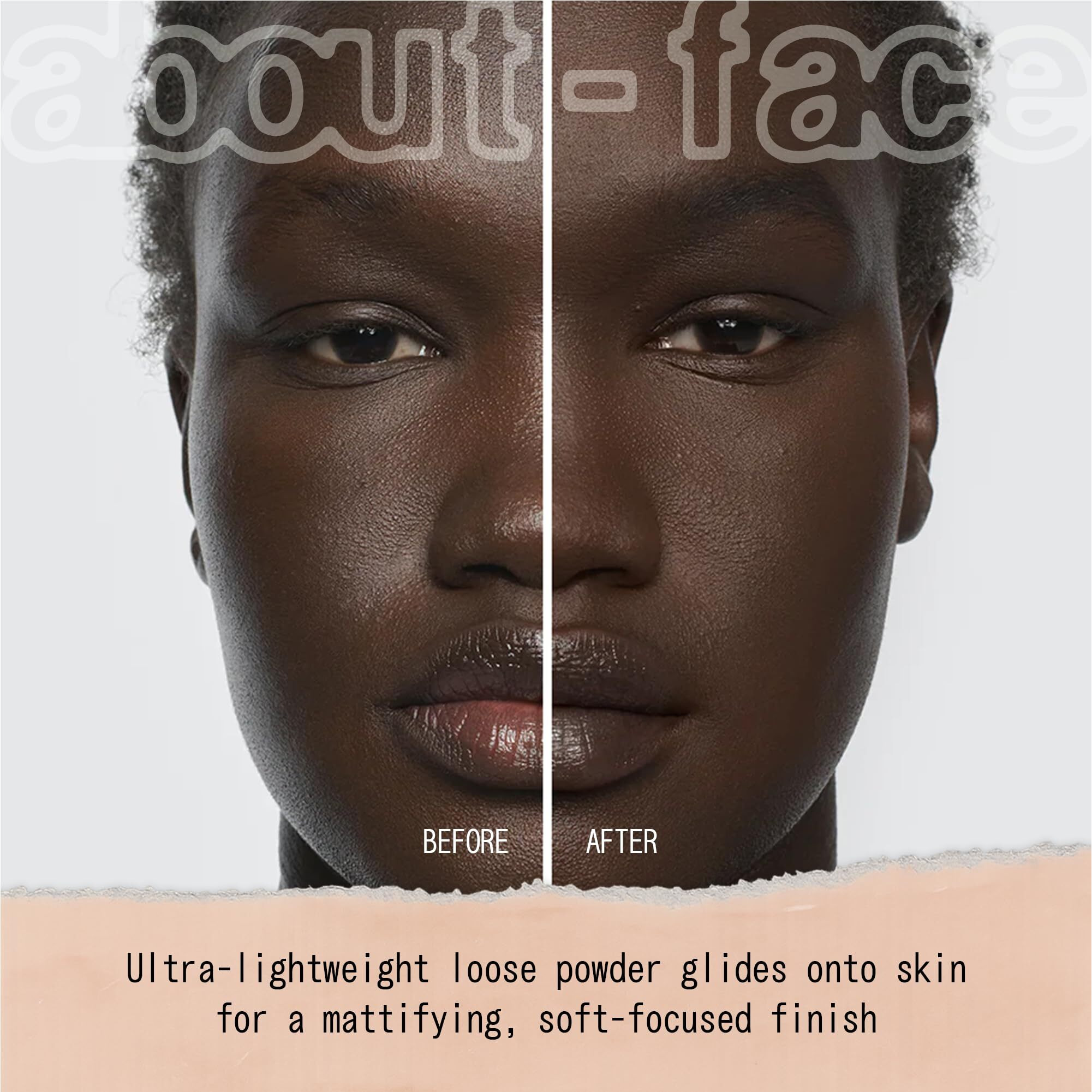 About-Face Curtain Call Set & Smooth Loose Powder Ovation - Lightweight, Oil-Absorbing Setting Powder With Rice Starch & Corn-Based Talc Alternative - Vegan, Cruelty-Free - 0.35Oz (Very Deep)