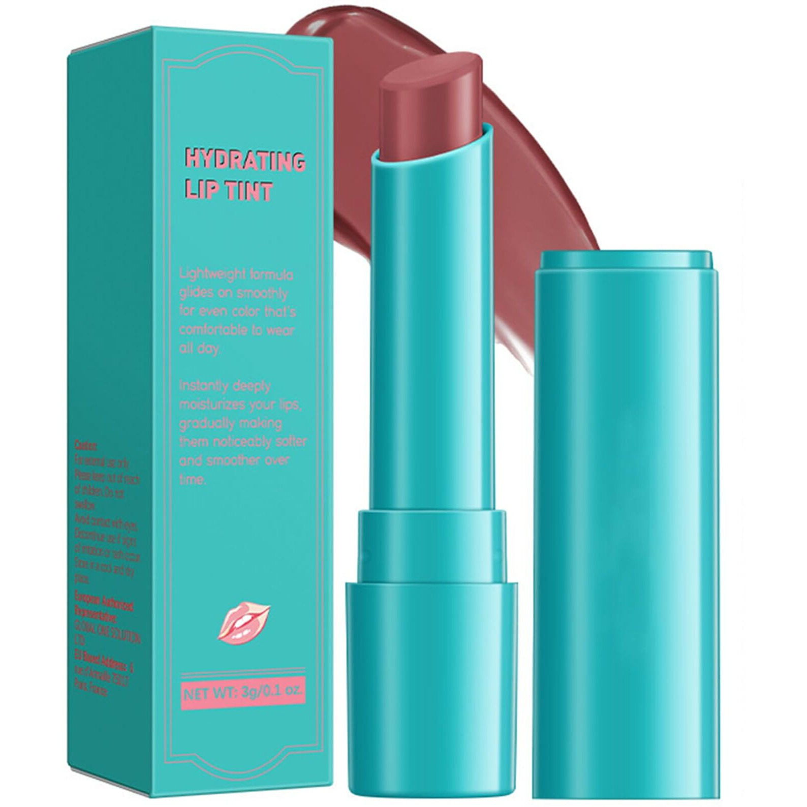 Qawnfy Lip Tint Hydrating, Moisturizing Lip Oil Balm, Long Lasting Waterproof Lip Gloss Non-Stick Cup Lipstick Set, Natural Ingredients Strong Moisturizing Lipstick (Dusty Rose)