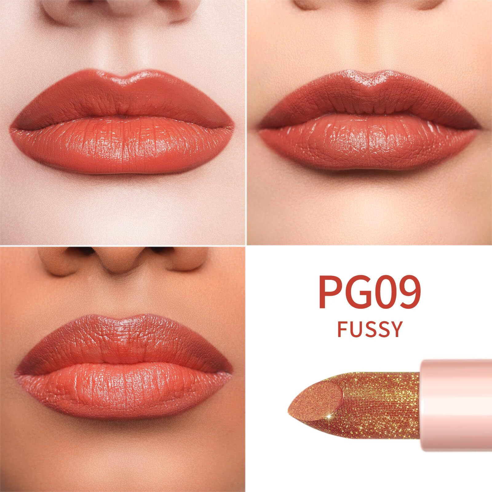 Oulac Moisture Lipstick Set 3Pcs - Infinity High Shine Finish, Hydrating Vegan Lipstick Infused With Damask Rose Oil For All-Day Comfort, Gluten-Free, Pg09+Pg11+Pg14