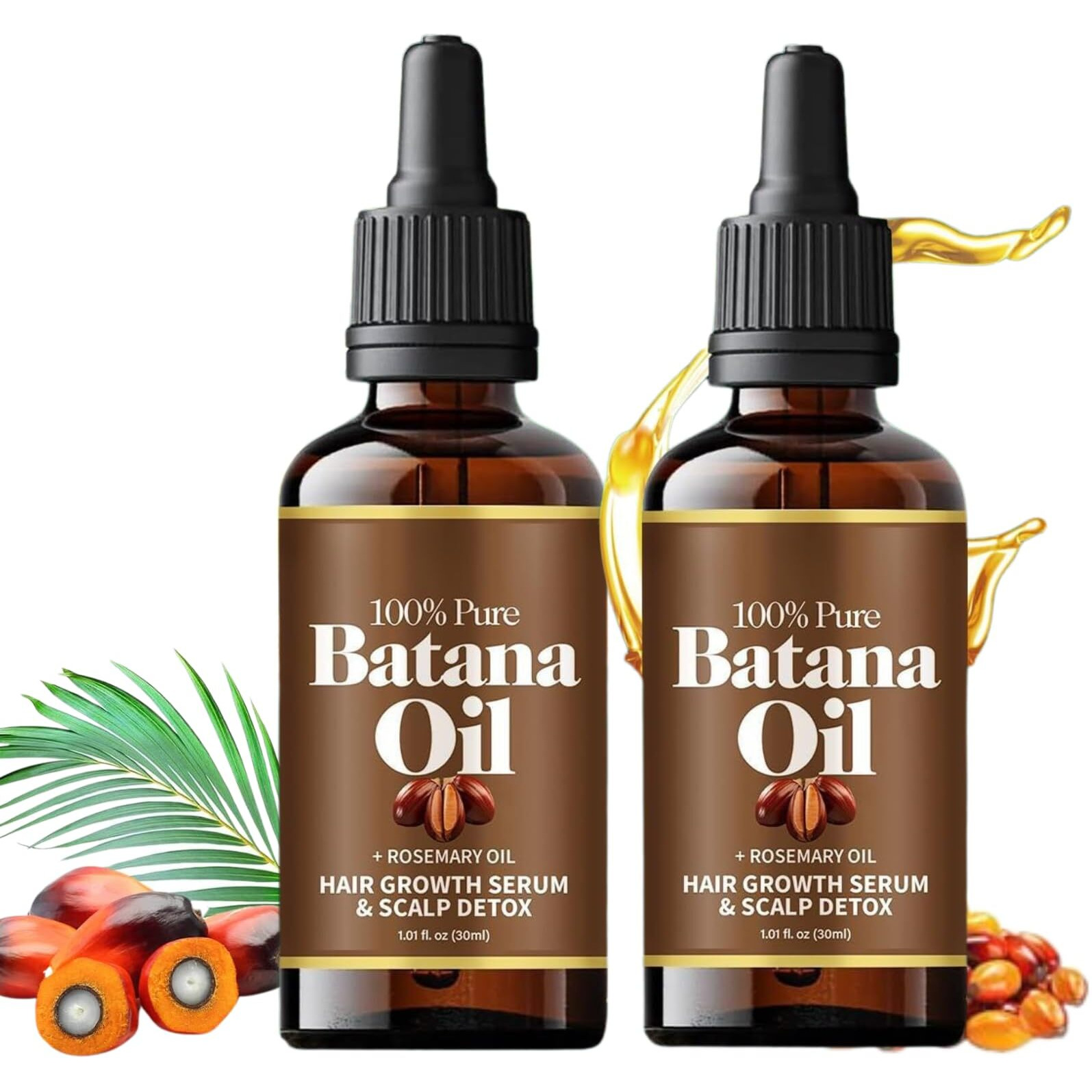 Ttyrbf 2Pcs Batana Oil For Hair,Hair Oil With Rosemary For Hair Growth,For All Hair Types,Batana Hair Oil For Women And Man