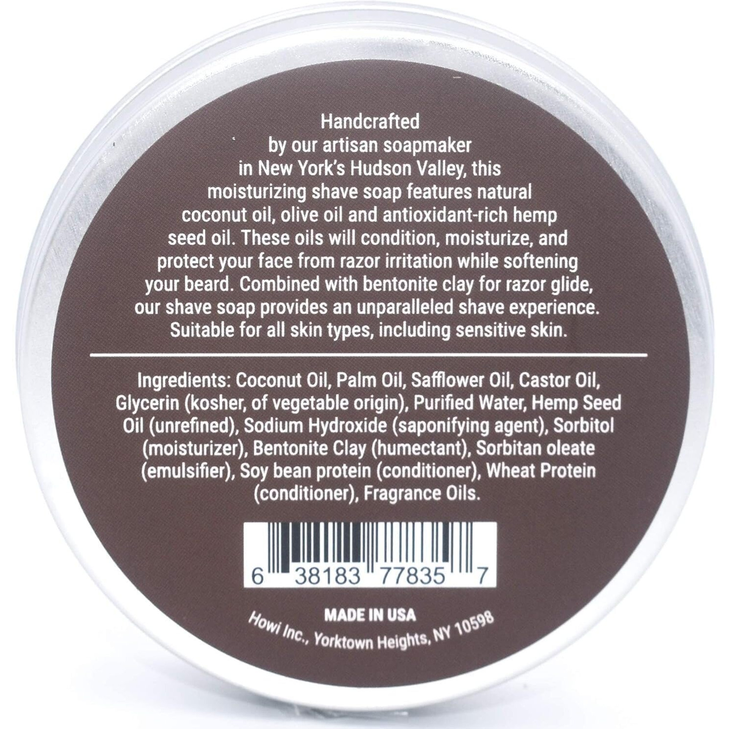 Taconic Shave Bay Rum Scent Shaving Soap - Warm Spiced Aroma - Barbershop Quality Lather Puck With Coconut & Olive Oils - Classic Wet Shave - Made In Usa
