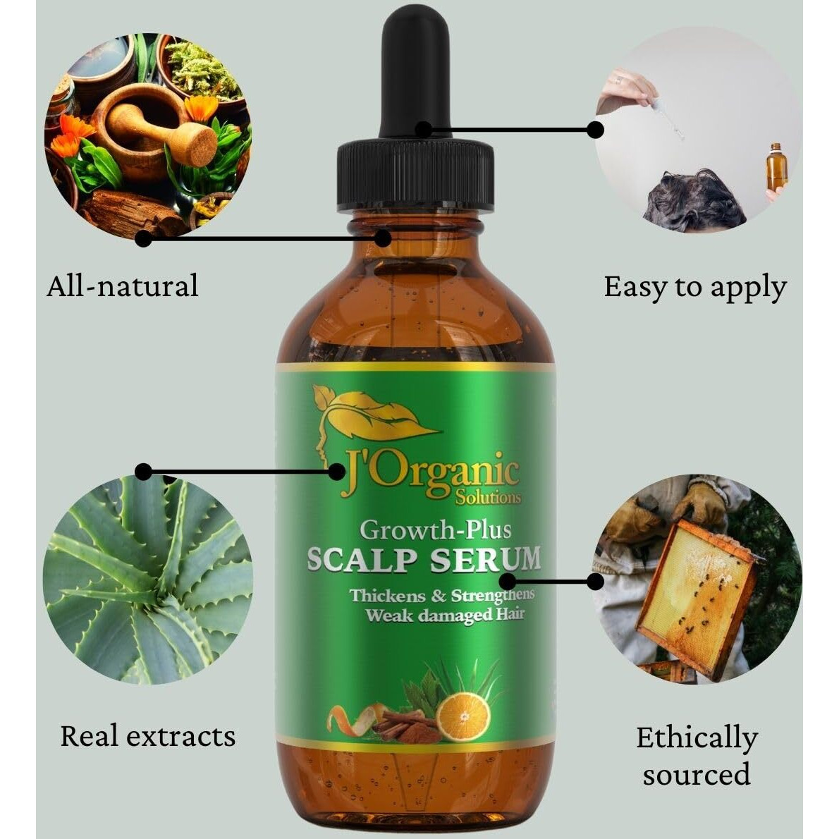 J'Organic Solutions Growth-Plus Scalp Nourishing Oil (2 Oz) (2 Oz)