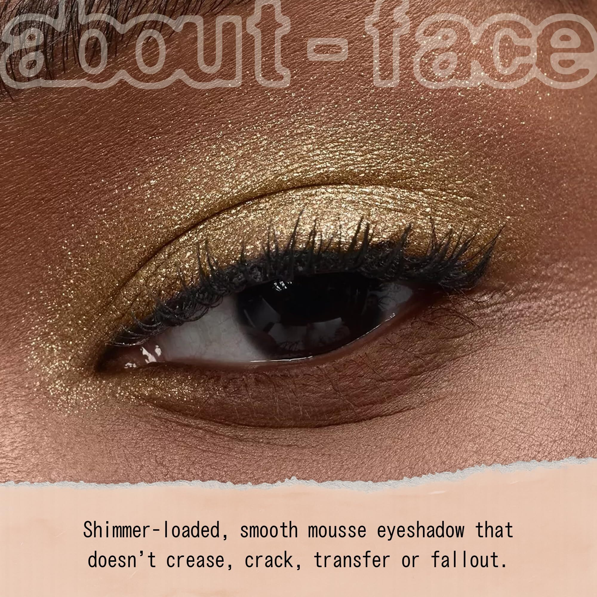 About-Face Fractal Glitter Eye Paint Apollo Empire - Smudge-Proof, Long-Lasting Liquid Eyeshadow - Intense Sparkle With Mousse Texture - Vegan, Cruelty-Free, Marula Oil Infused - 0.13Oz (Gold)