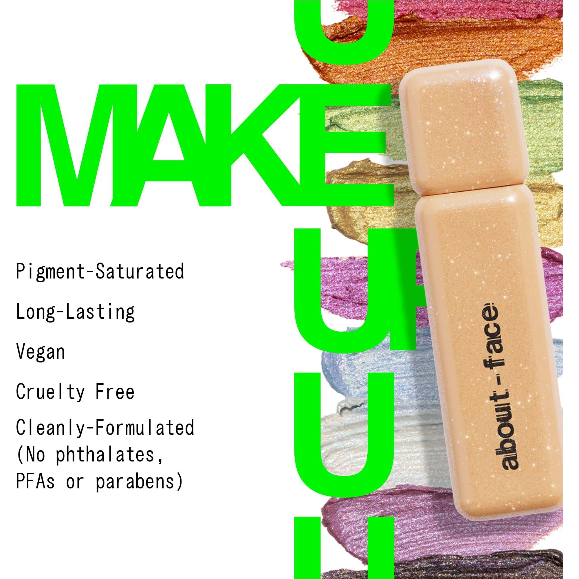 About-Face Fractal Glitter Eye Paint Apollo Empire - Smudge-Proof, Long-Lasting Liquid Eyeshadow - Intense Sparkle With Mousse Texture - Vegan, Cruelty-Free, Marula Oil Infused - 0.13Oz (Gold)