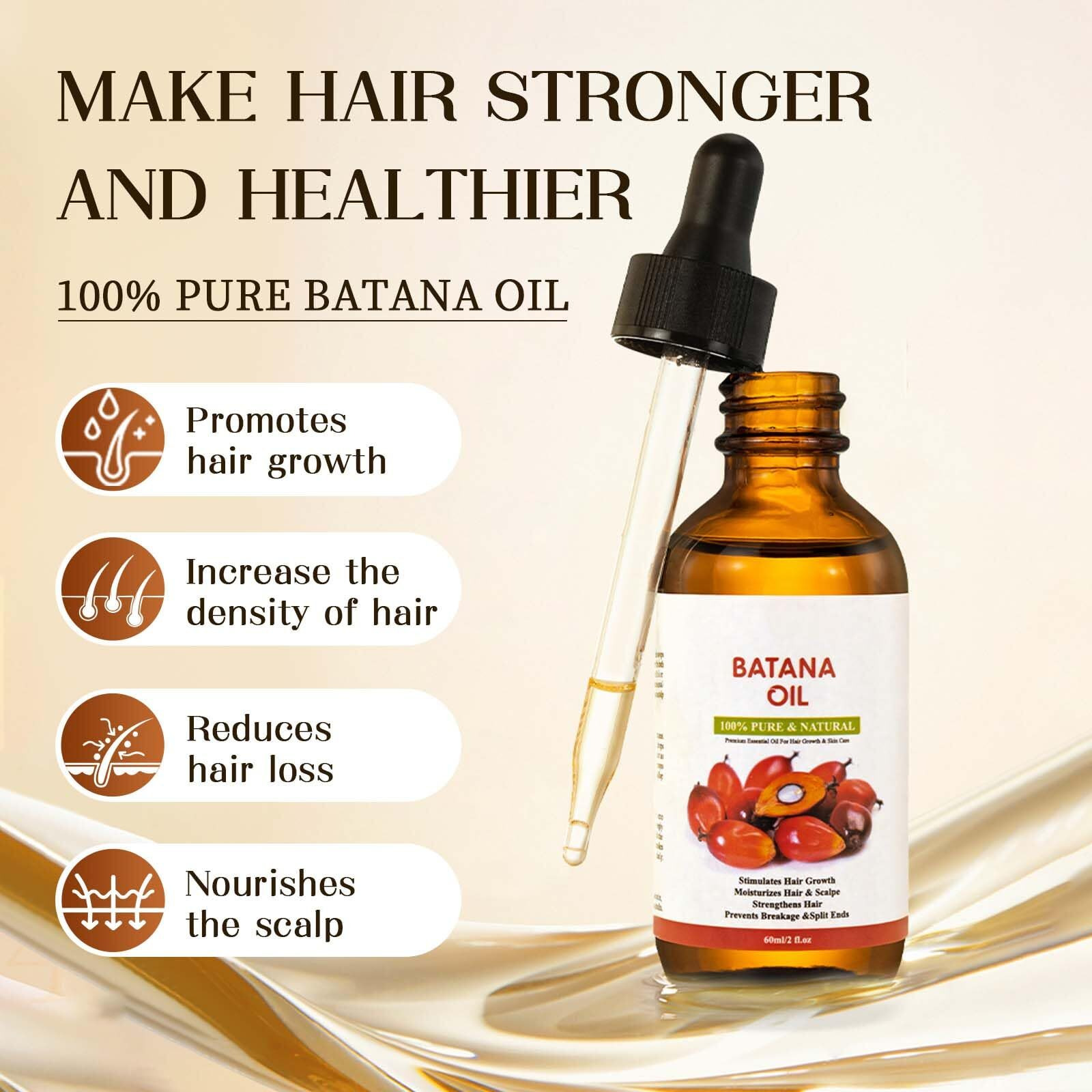 Labjd Batana Hair Growth Oil - 100% Natural Batana Hair Growth Oil For Thicker And Stronger Hair, Unrefined, Suitable For All Hair Types - 60Ml