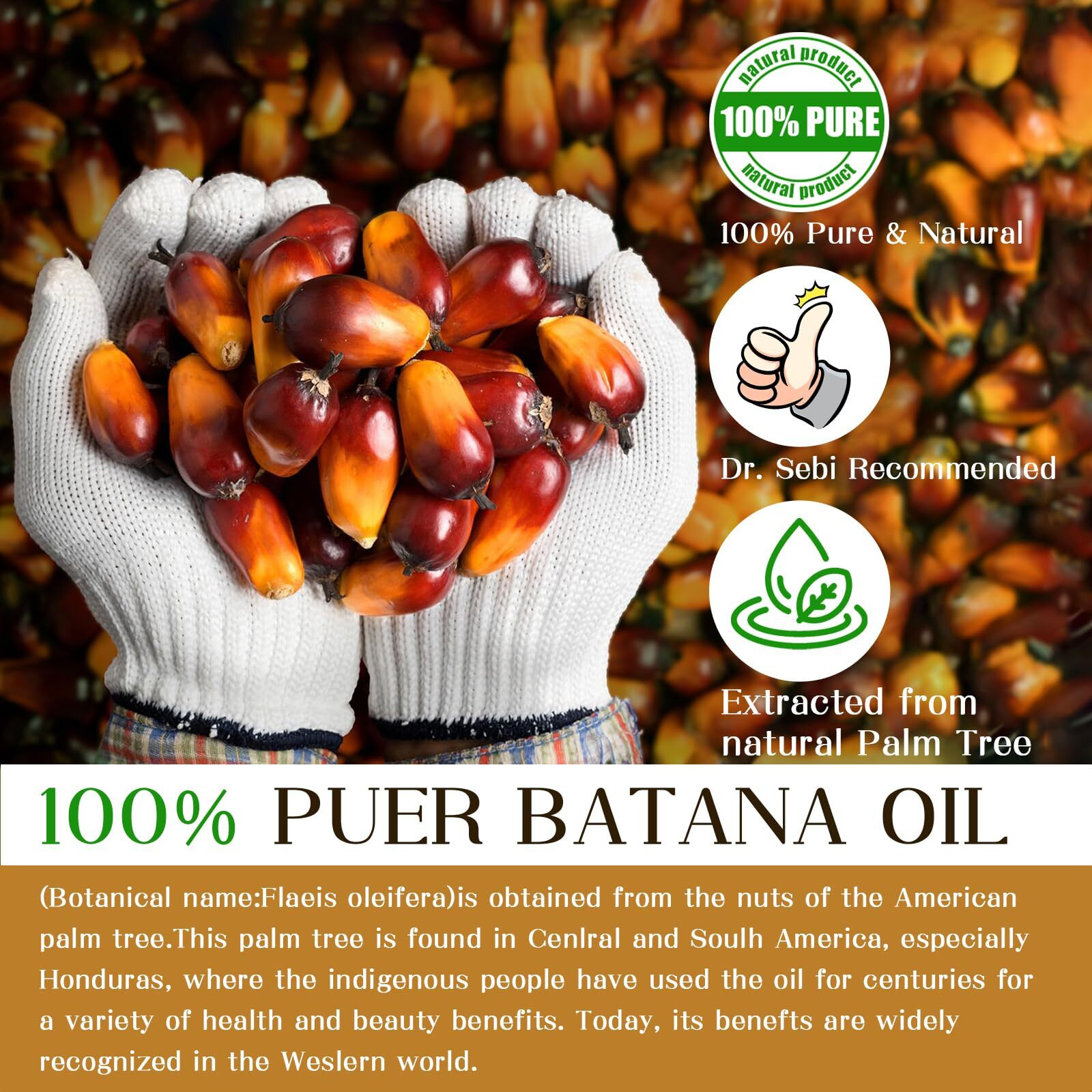 Labjd Batana Hair Growth Oil - 100% Natural Batana Hair Growth Oil For Thicker And Stronger Hair, Unrefined, Suitable For All Hair Types - 60Ml