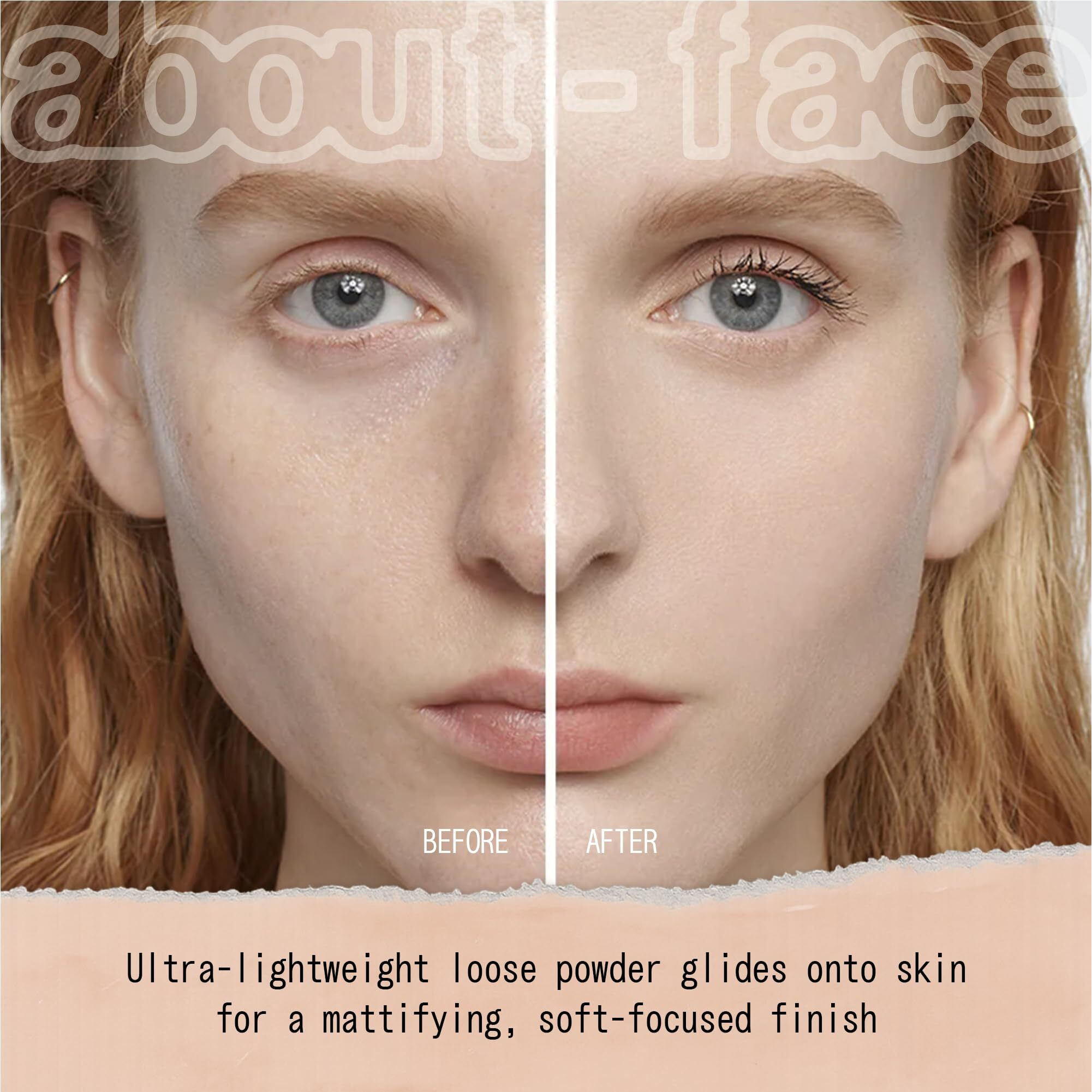 About-Face Curtain Call Set & Smooth Loose Powder Finale - Lightweight, Oil-Absorbing Setting Powder With Rice Starch & Corn-Based Talc Alternative - Vegan, Cruelty-Free - 0.35Oz (Pink Brightener)