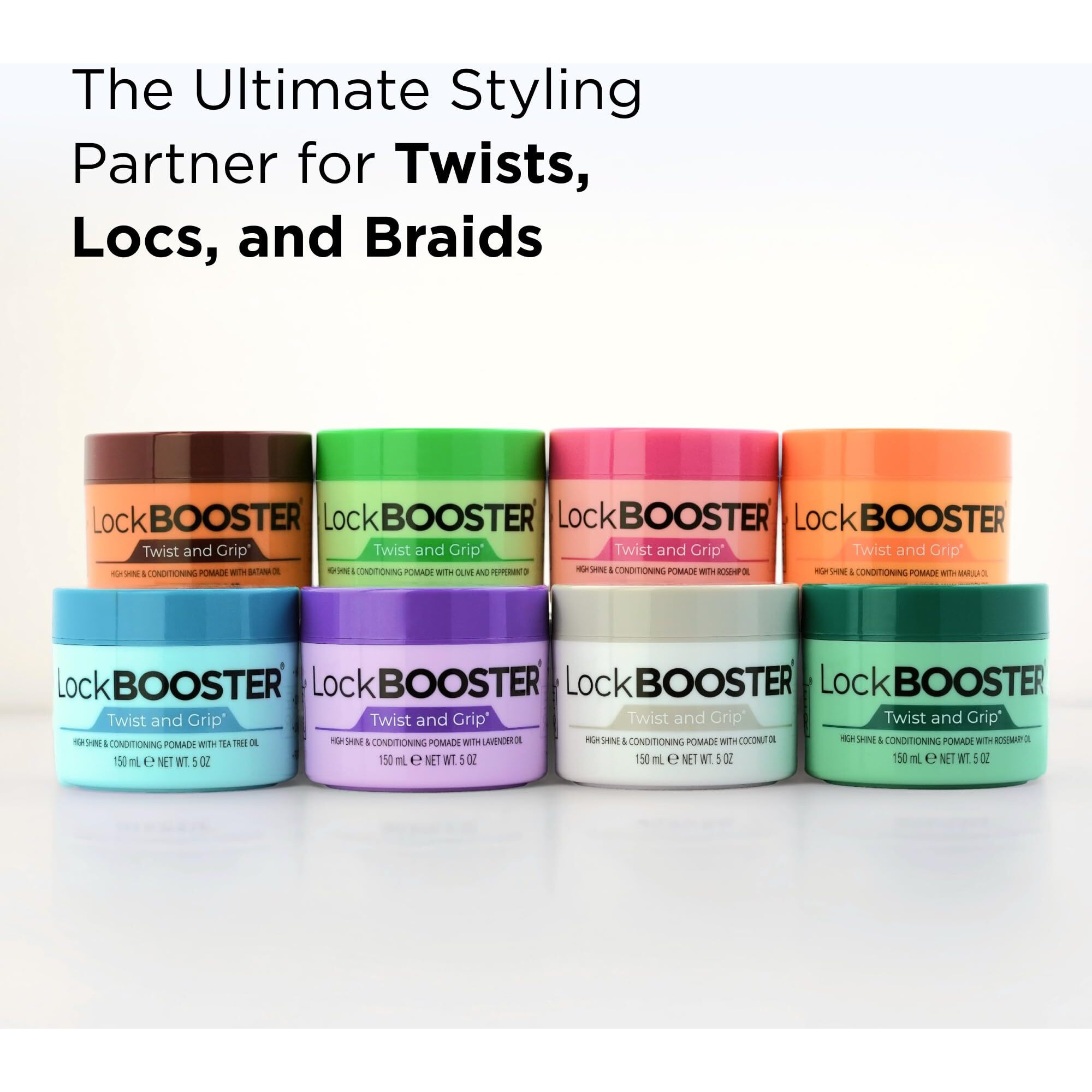 Style Factor Lock Booster Twist & Grip Braid Gel (5 Oz.) With Rosehip Oil - Strong Hold, Flake-Free, Frizz-Free Hair Braiding Gel For Defined & Long-Lasting Twists, Locs & Braids