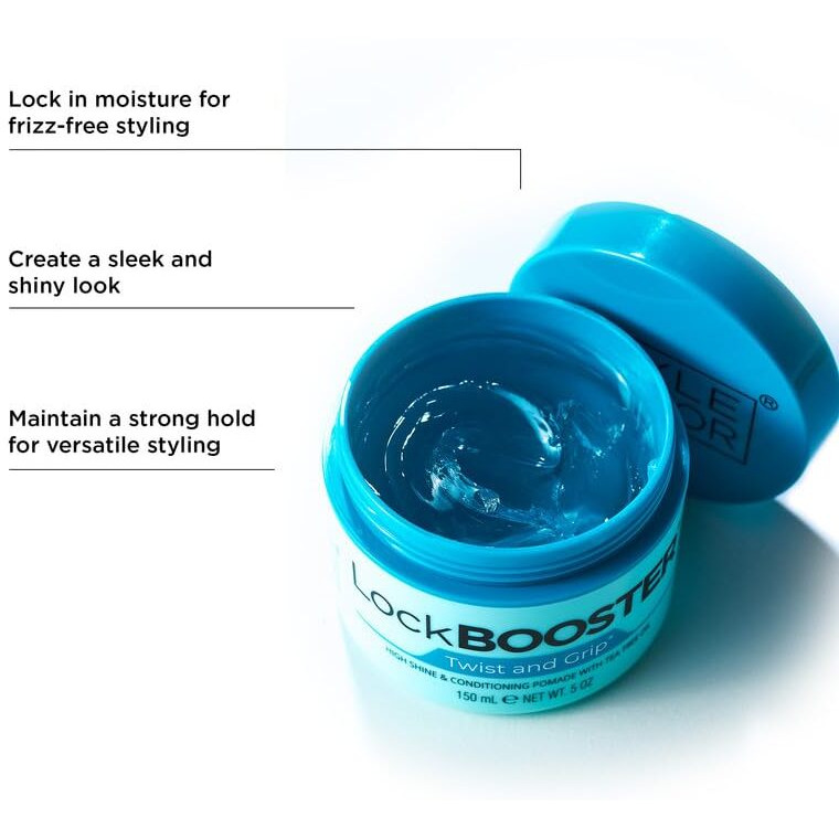Style Factor Lock Booster Twist & Grip Braid Gel (5 Oz.) With Rosehip Oil - Strong Hold, Flake-Free, Frizz-Free Hair Braiding Gel For Defined & Long-Lasting Twists, Locs & Braids