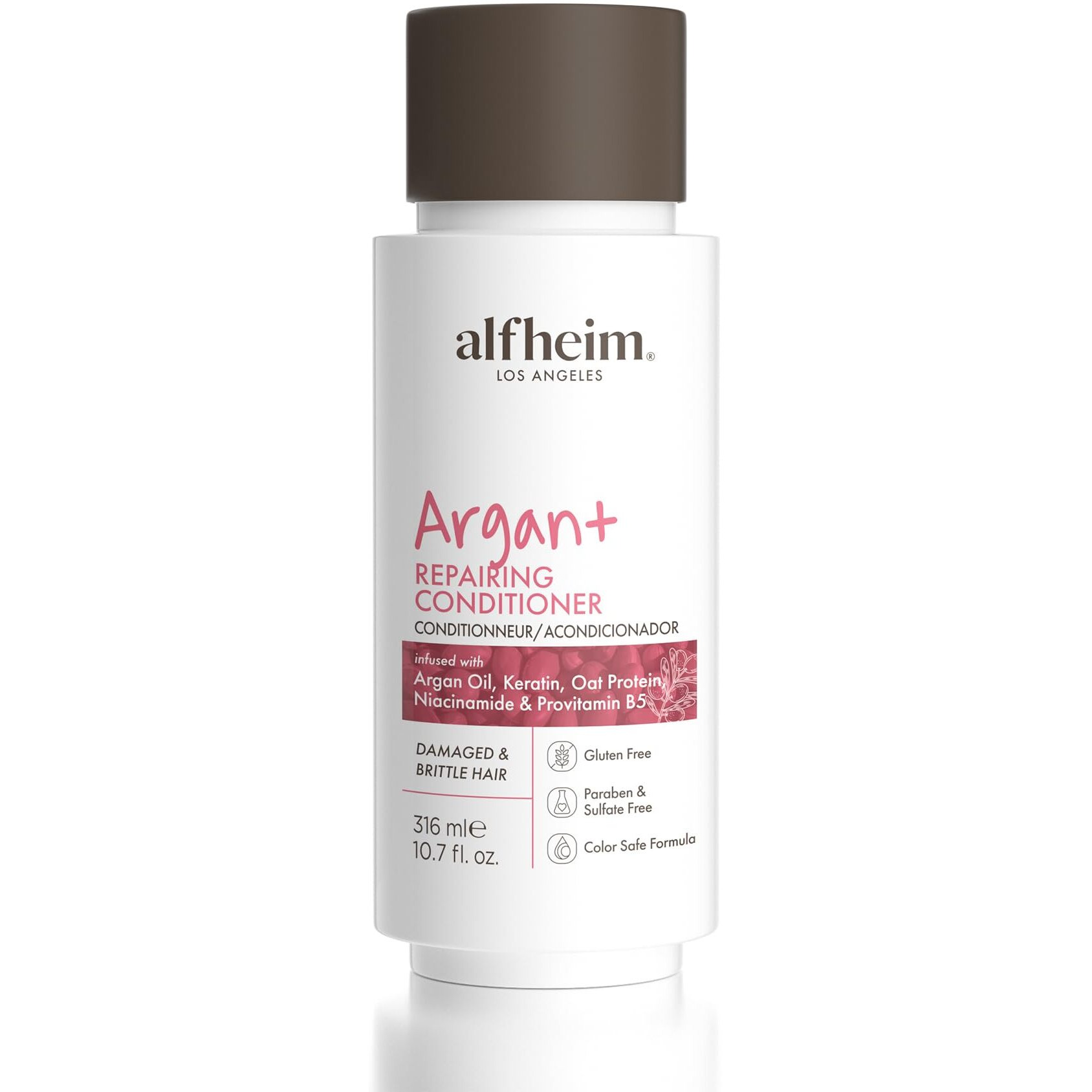 Alfheim Argan Repairing Conditioner|Moisturizing & Strengthening For Dry, Damaged Hair|Anti-Frizz, Detangling & Smooth Shine|Infused With Argan Oil, Keratin & Niacinamide|Sulfate & Paraben-Free 10.7Oz