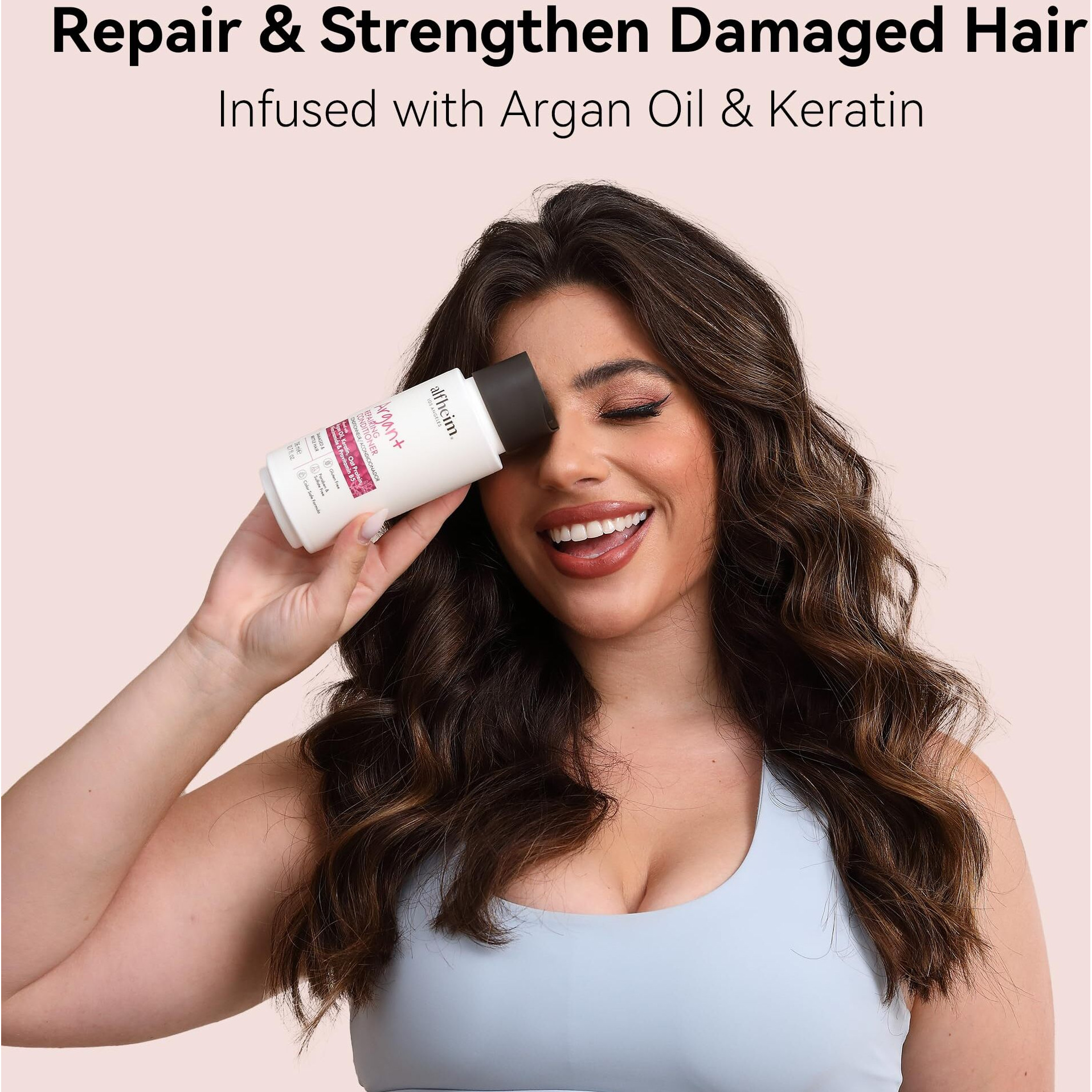 Alfheim Argan Repairing Conditioner|Moisturizing & Strengthening For Dry, Damaged Hair|Anti-Frizz, Detangling & Smooth Shine|Infused With Argan Oil, Keratin & Niacinamide|Sulfate & Paraben-Free 10.7Oz