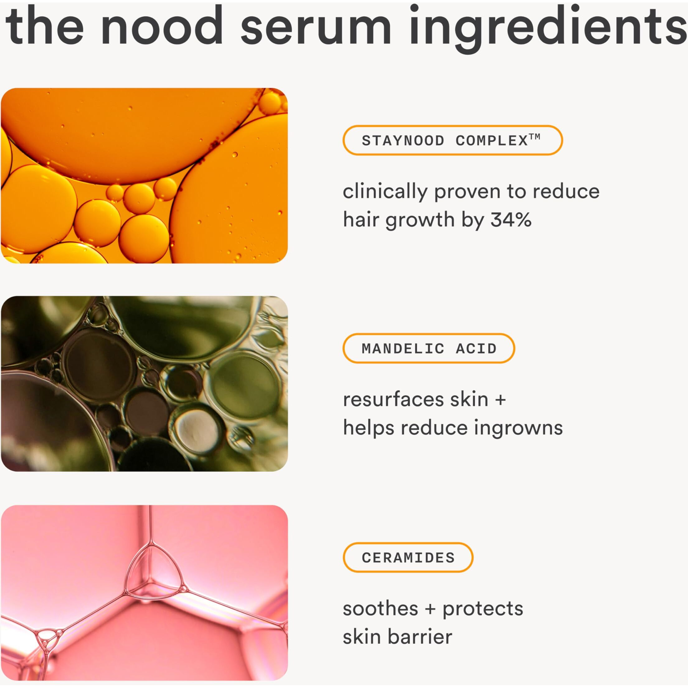 Nood New Serum - Slows Hair Regrowth, Shave Less - After Shave Oil Treats & Prevents Ingrown Hairs, Razor Bumps, Hair Cysts - Visible Results After First Use & Works Wherever Hair Grows