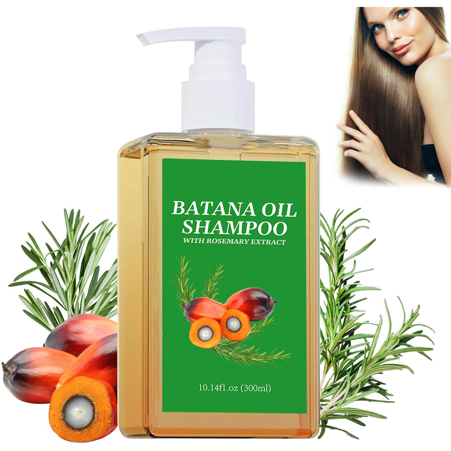 Gaukomzs Batana Oil & Rosemary Shampoo, Nourishing & Regenerating, 10.14 Fl Oz/300Ml