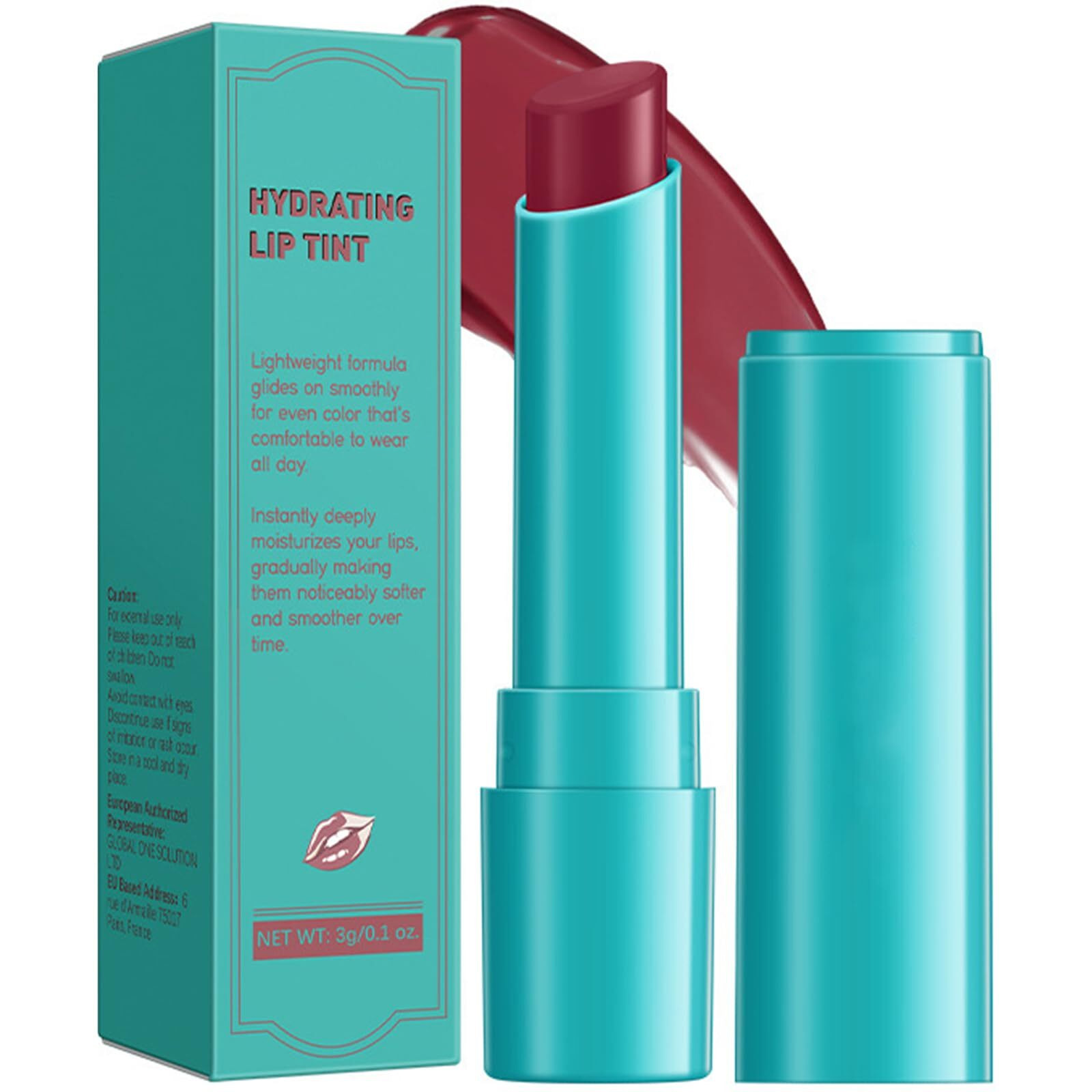 Qawnfy Lip Tint Hydrating, Moisturizing Lip Oil Balm, Long Lasting Waterproof Lip Gloss Non-Stick Cup Lipstick Set, Natural Ingredients Strong Moisturizing Lipstick (Muted Rose)