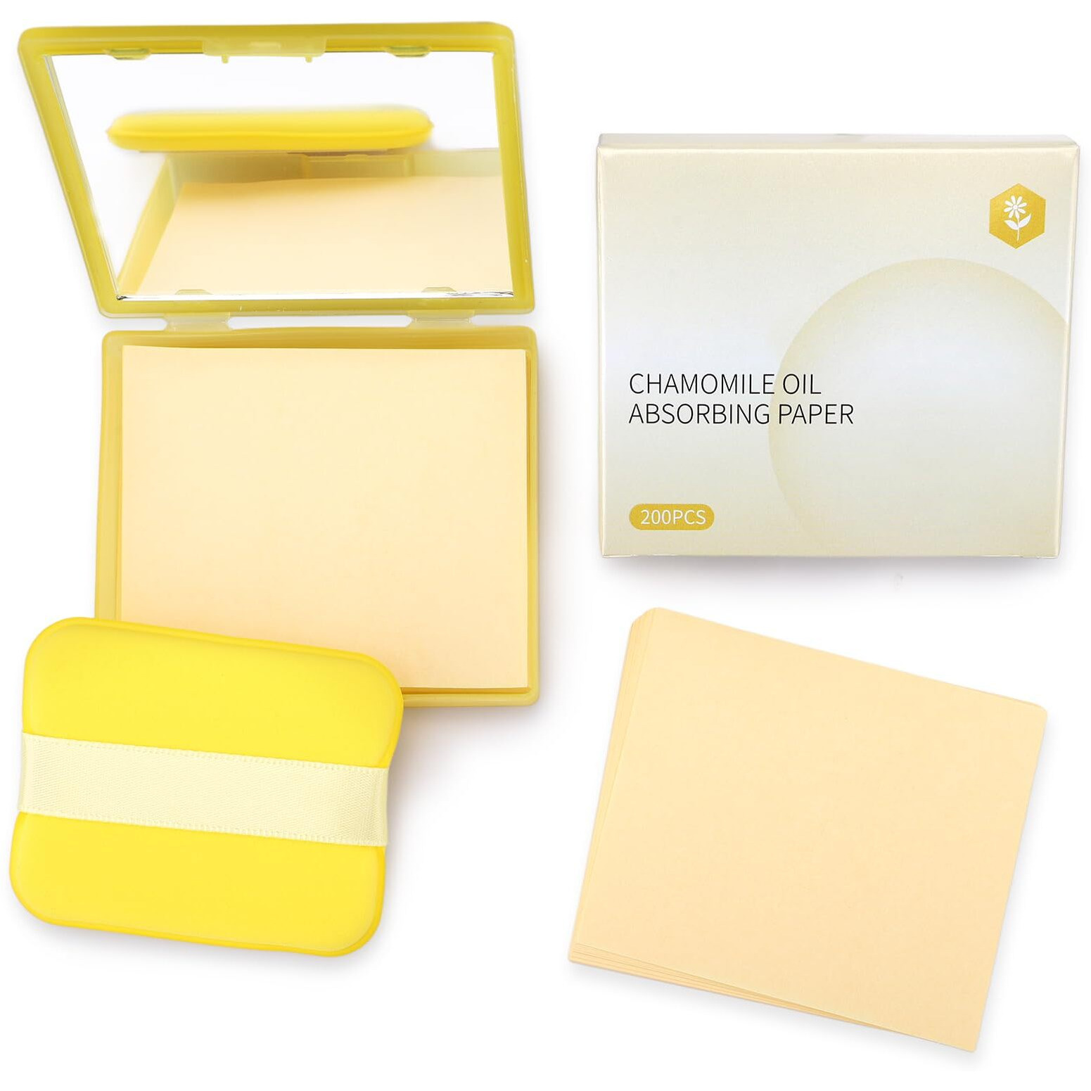Erinde Oil Blotting Sheets For Face With Mirror And Puff, 300 Sheets Oil Blotting Paper For Oily Skin, Face Oil Absorbing Sheet, Natural Oil Control Film, Absorb Excess Oil, Makeup Friendly
