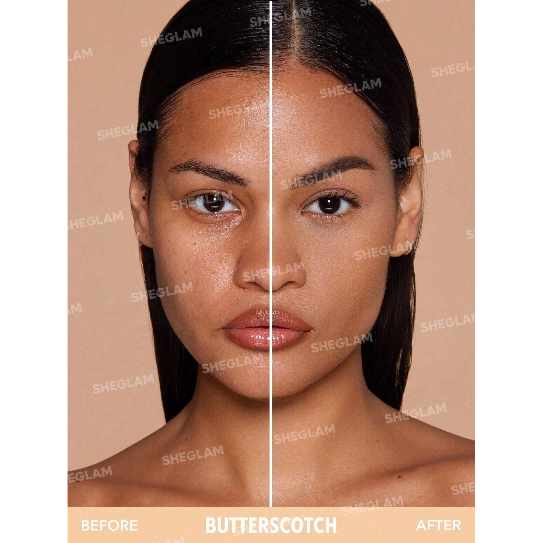 Sheglam Skin-Focus Full Coverage Powder Foundation Oil-Control Lightweight Face Pressed Powder Makeup-Shell