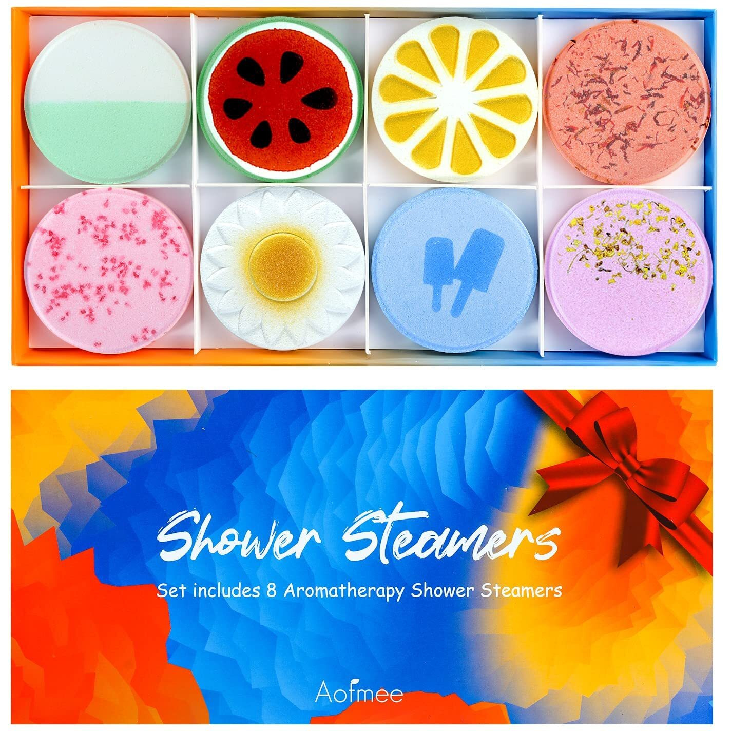 Aofmee Shower Steamers Aromatherapy - Pack Of 8 Shower Bombs Gift Set, Shower Tablets With Essential Oils For Relaxation, Christmas Gifts Self Care Gifts Spa Gifts Birthday Gifts For Women And Men