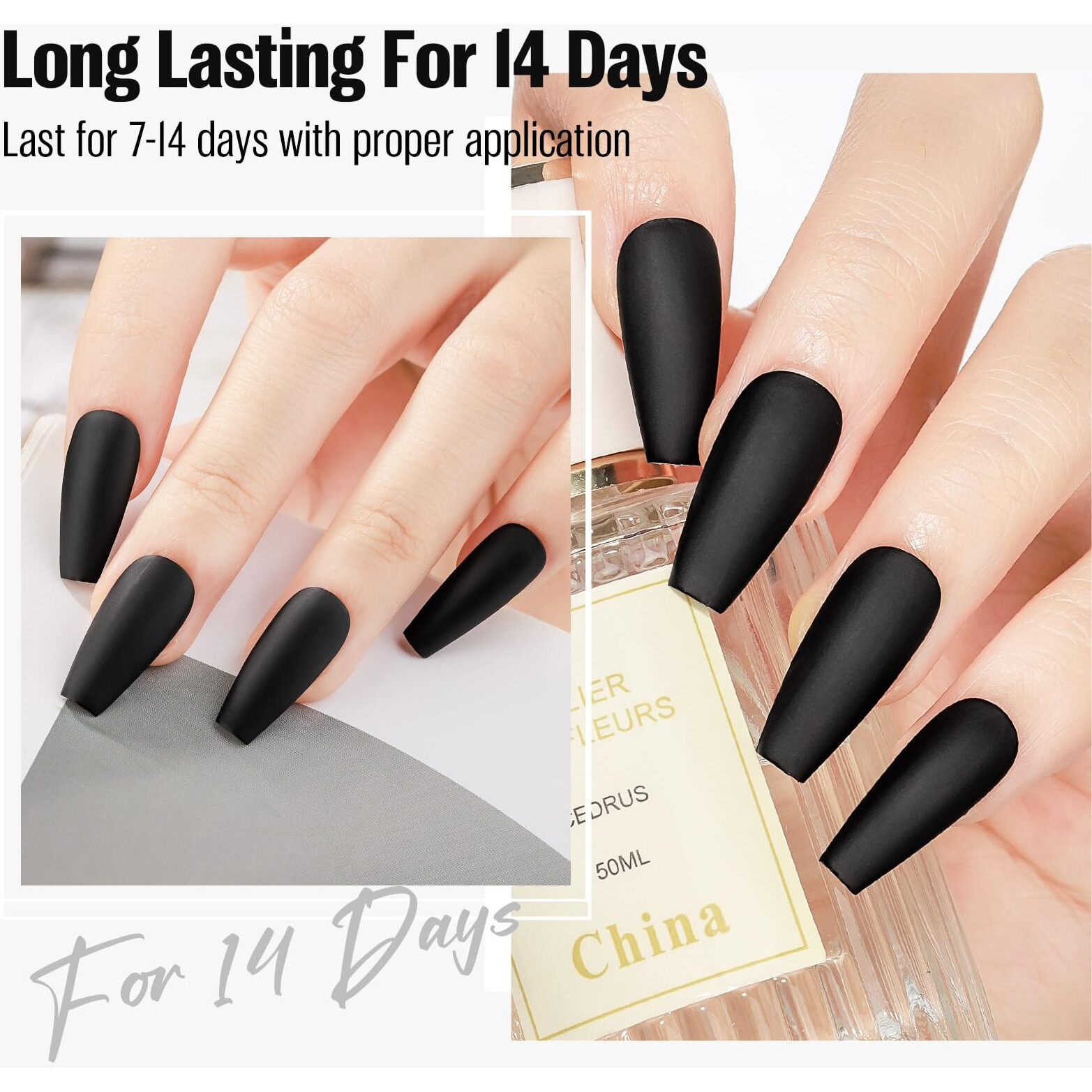 Vieafenti Matte Black Nail Polish 15Ml, Quick Drying Dark Nails Neutral Air Dry Oil-Base Velvet Mist Effect Diy Nail Art Varnish For Ladies