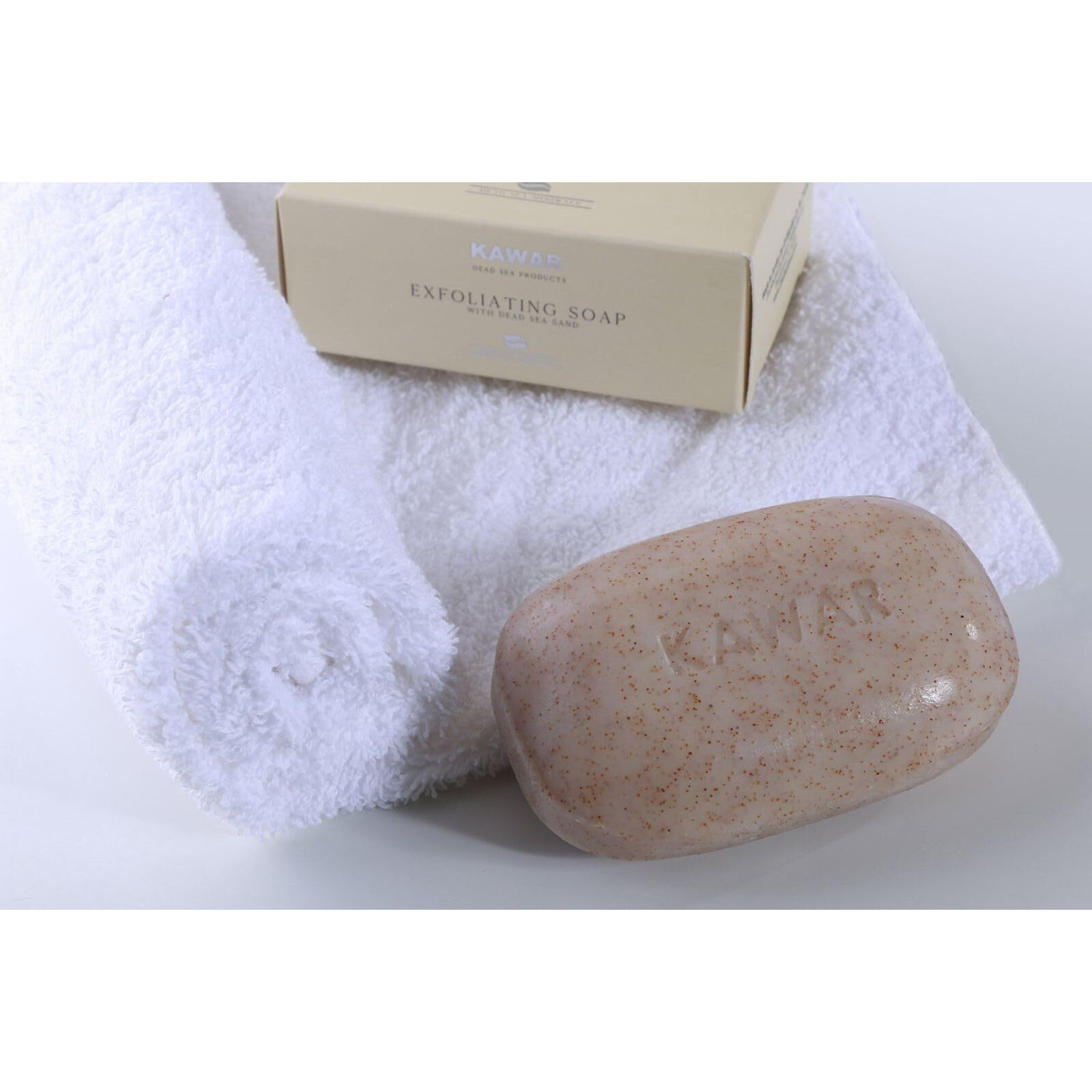 Kawar Dead Sea Exfoliating Soap With Dead Sea Sand - Salicylic Acid, Magnesium Chloride, Shea Butter, Olive Oil & Tea Tree - Vegan Soap Bar For Men & Women, 4.2 Oz (Pack Of 2)