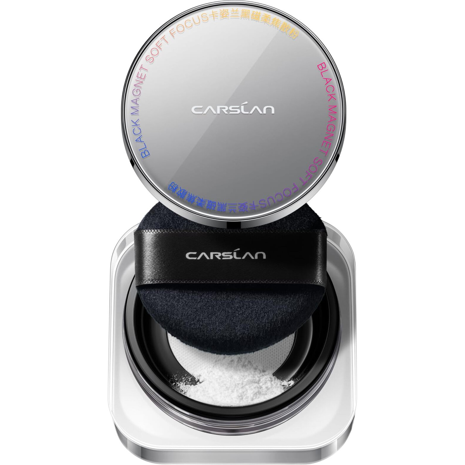 Carslan 2.0 Black Magnet Soft Focus Make Up Powder, Waterproof Loose Setting Powder, 24H Longlasting, Oil Control, Talc-Free Face Powder, 03 Translucent For Sensitive Skin, 0.28Oz