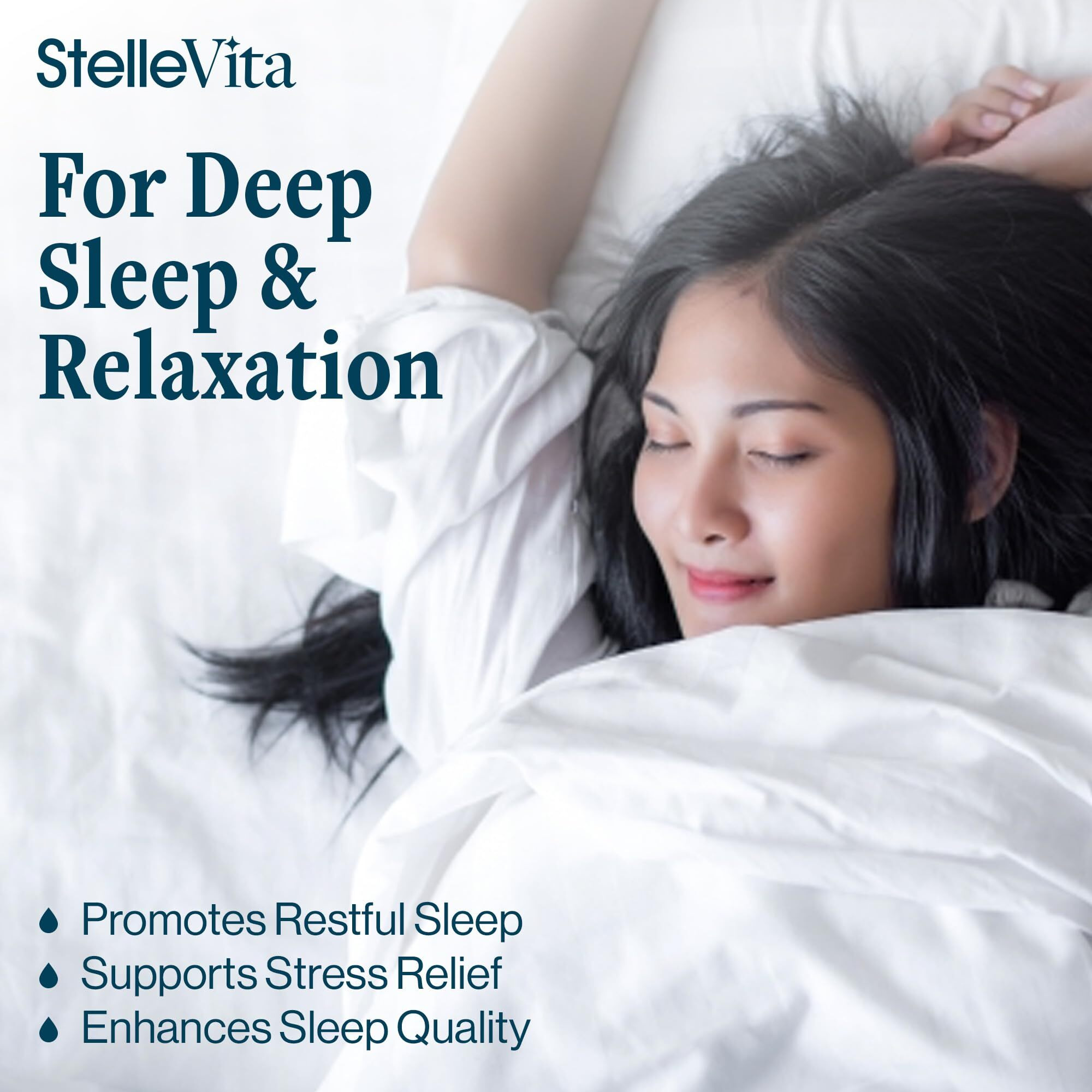 Stellevita Magnesium Oil With Melatonin Sleep Spray And Lavender 4 Oz - Topical Melatonin & Magnesium Spray For Feet, Sleep And Relaxation 100% Natural Made In Usa