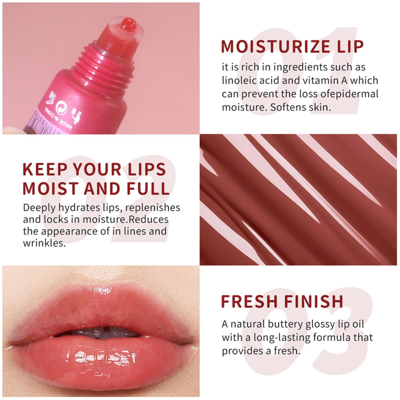 5 Colors Butter Lip Balm Hydrating Lip Gloss, High Shine Nude Color Lip Tint Finish Lip Glow Oil, Lipgloss Lip Care Makeup Gift, Lip Gloss For Women