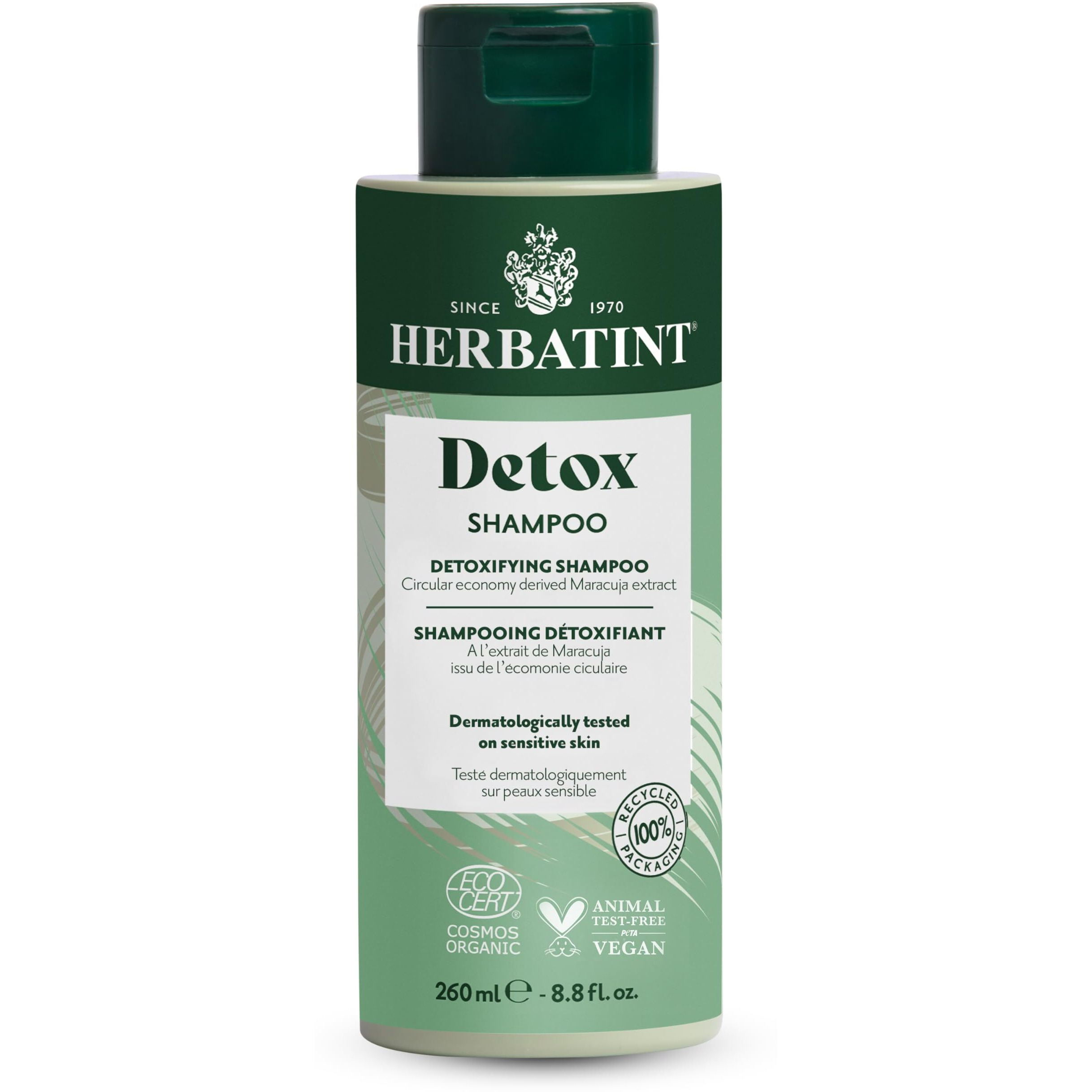 Herbatint Detox Shampoo - Revives & Purifies Scalp & Hair - Removes Buildup, Oils & Hard Water Residue - Free Of Sulfates & Parabens - Infused With Zeolite - 8.8 Fl Oz