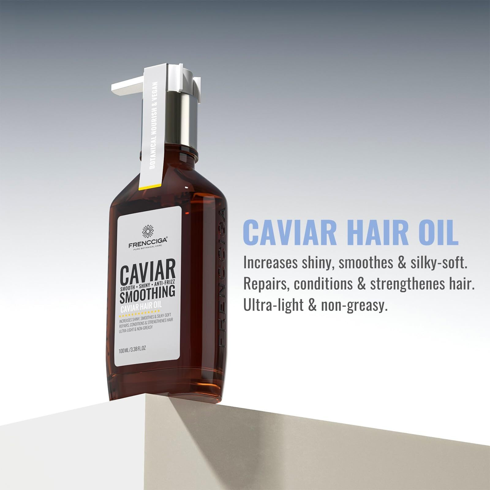 Frencciga Caviar Anti-Aging Hair Oil, Luxurious Caviar Oil Hail Serum Treatment For Revitalized, Youthful-Looking Hair 100Ml
