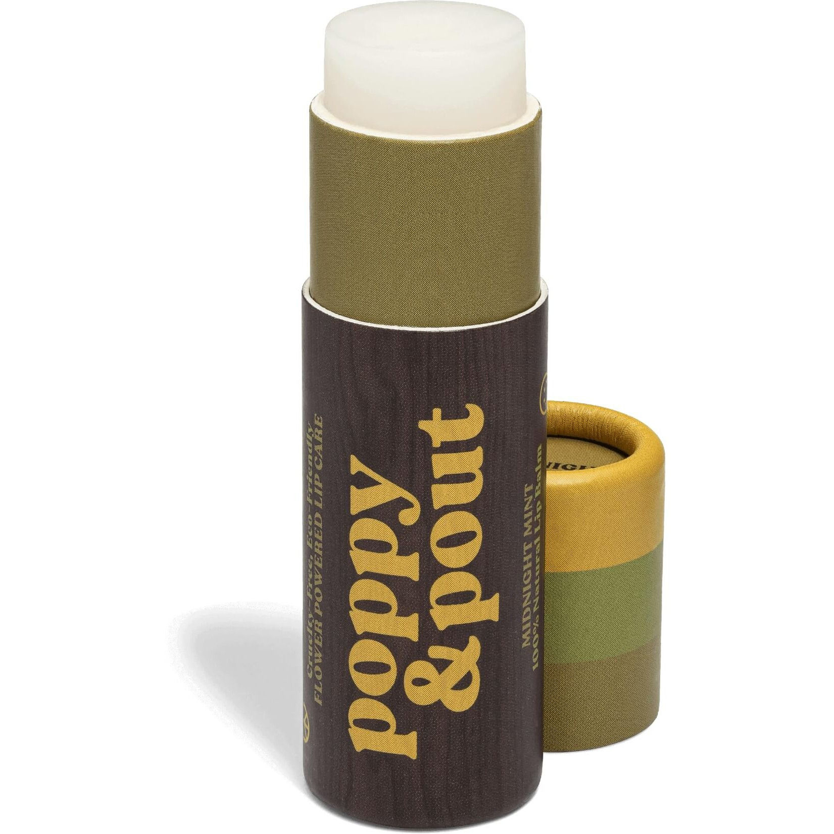 Poppy & Pout Midnight Mint Jumbo Lip Balm | All Natural Lip Balms & Moisturizers | Hydrates With Beeswax, Vitamin E, Organic Coconut Oil | Cruelty-Free | Lip Balm In Recyclable Cardboard Tube
