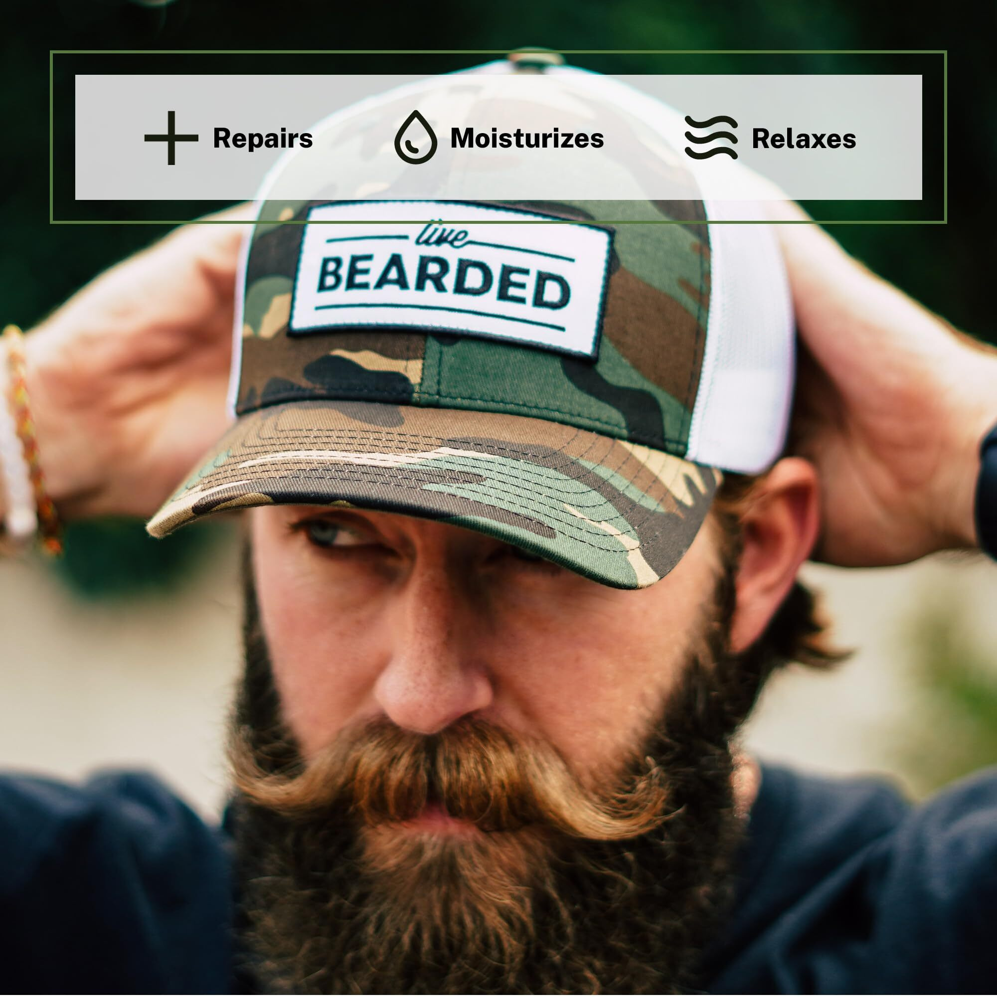 Live Bearded Beard Oil, 1 Fl Oz - Premium All-Natural Jojoba - Made In The Usa - Hair And Skin Care For Men With Dry, Flaky Patches | Forge Scent - Hinoki Cypress, Clove, Amber