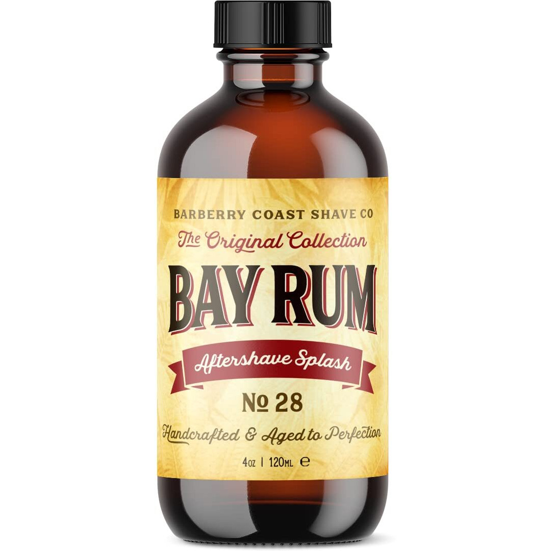 Bay Rum Aftershave Splash For Men - Crafted With Authentic Bay Oils From Dominica Republic In The Virgin Islands - Natural And Pure Ingredients - 4Oz. - From Barberry Coast Shave Co.