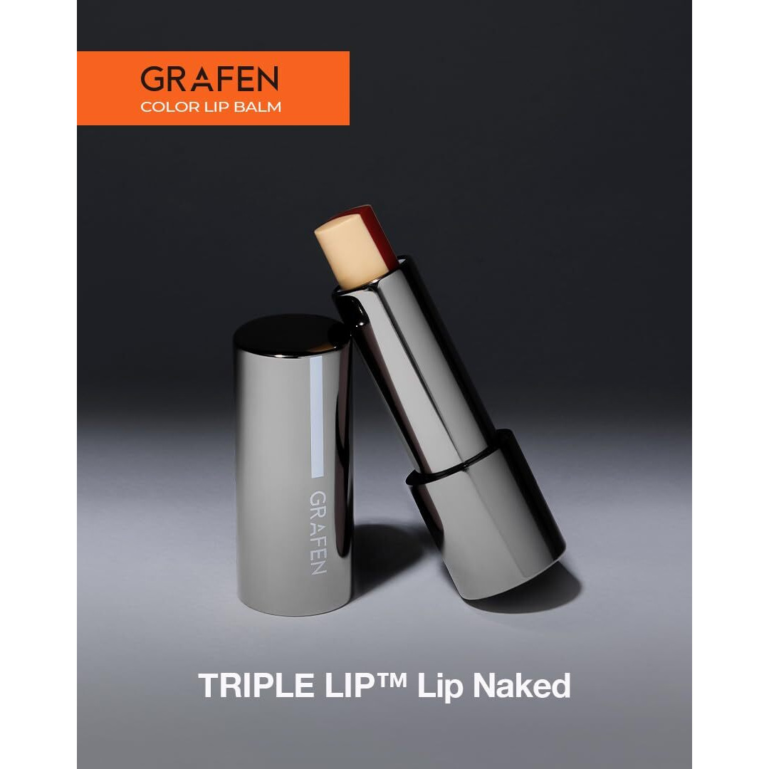 Grafen Triple Lip Tinted Lip Balm - Natural Color Lip Care With Moisture, Matt Finish, Nourishing Oils For Soft & Healthy Lips (Multiple Shades) (Red Brown)