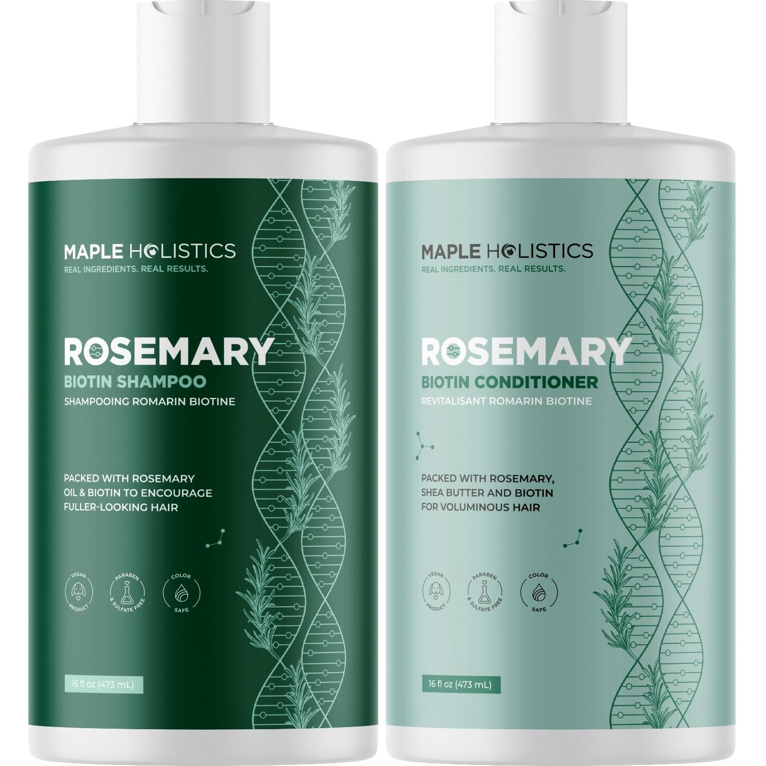 Biotin Rosemary Shampoo And Conditioner Set - Vegan Biotin Shampoo And Conditioner Set Volumizing Complex With Rosemary Essential Oil For Fine Weak & Dull Hair - Sulfate & Paraben Free (16 Fl Oz)