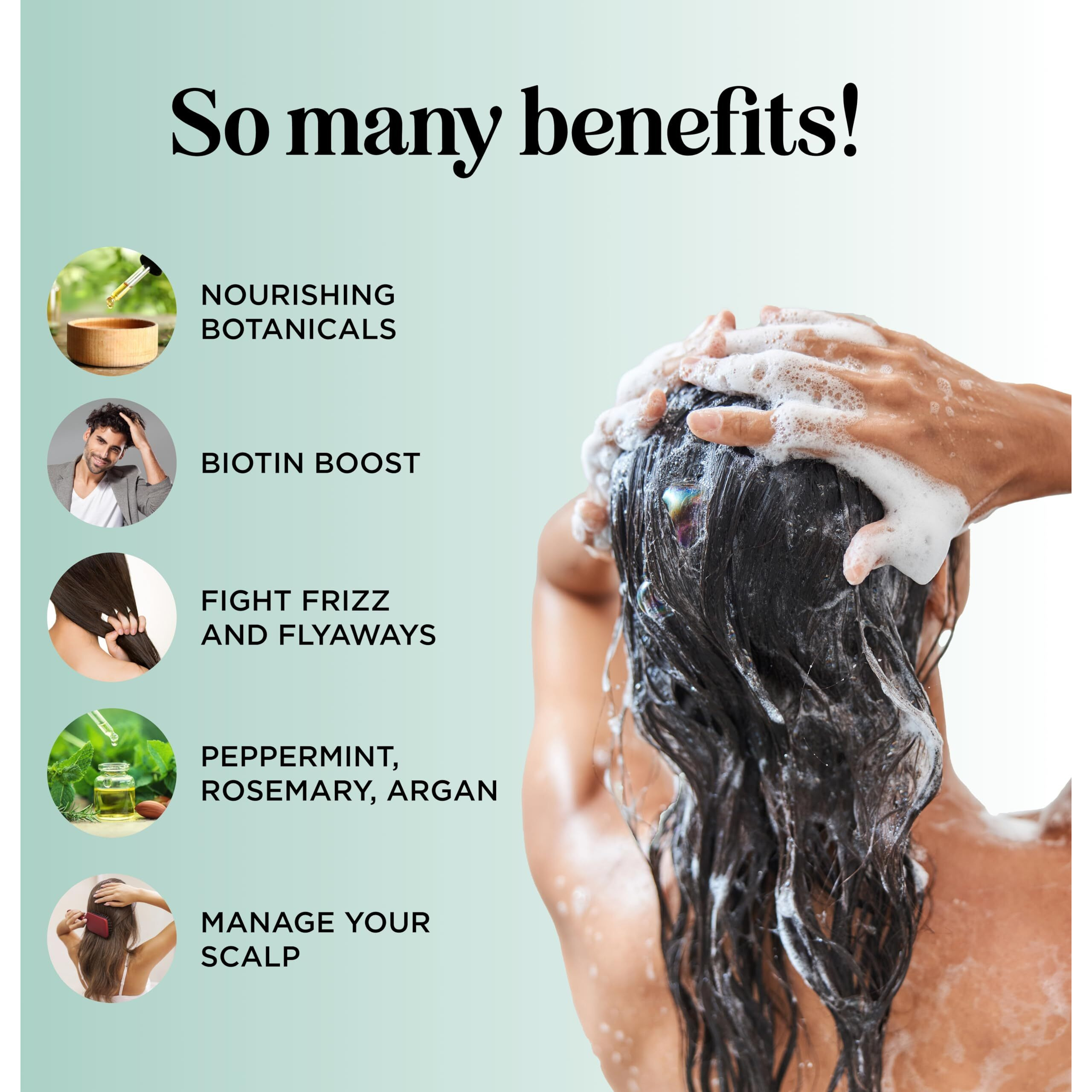 Biotin Rosemary Shampoo And Conditioner Set - Vegan Biotin Shampoo And Conditioner Set Volumizing Complex With Rosemary Essential Oil For Fine Weak & Dull Hair - Sulfate & Paraben Free (16 Fl Oz)