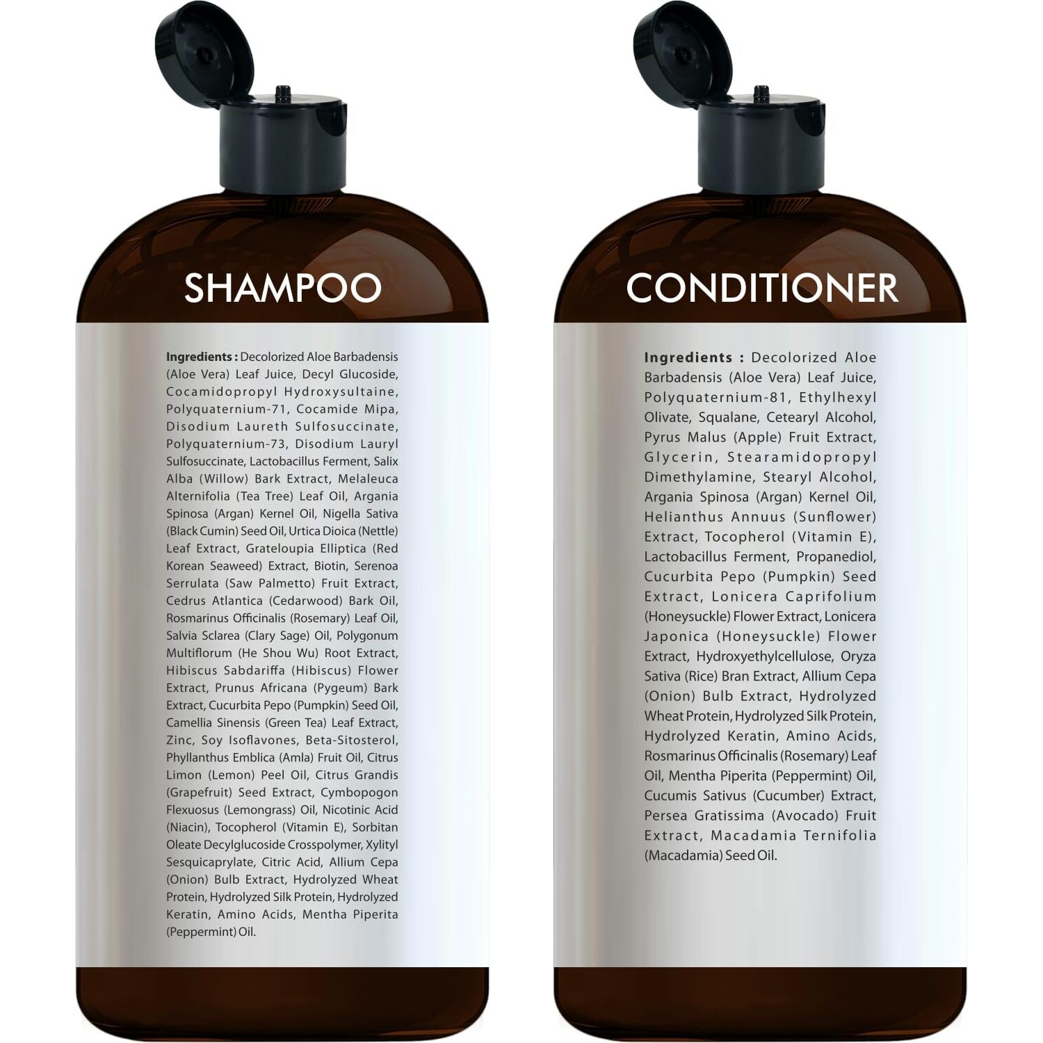 Onion & Amino Acid Shampoo And Conditioner Set - Hair Growth & Strengthening Formula With Biotin, Keratin & Argan Oil - Sulfate-Free, Made In Usa - 16 Fl Oz X 2